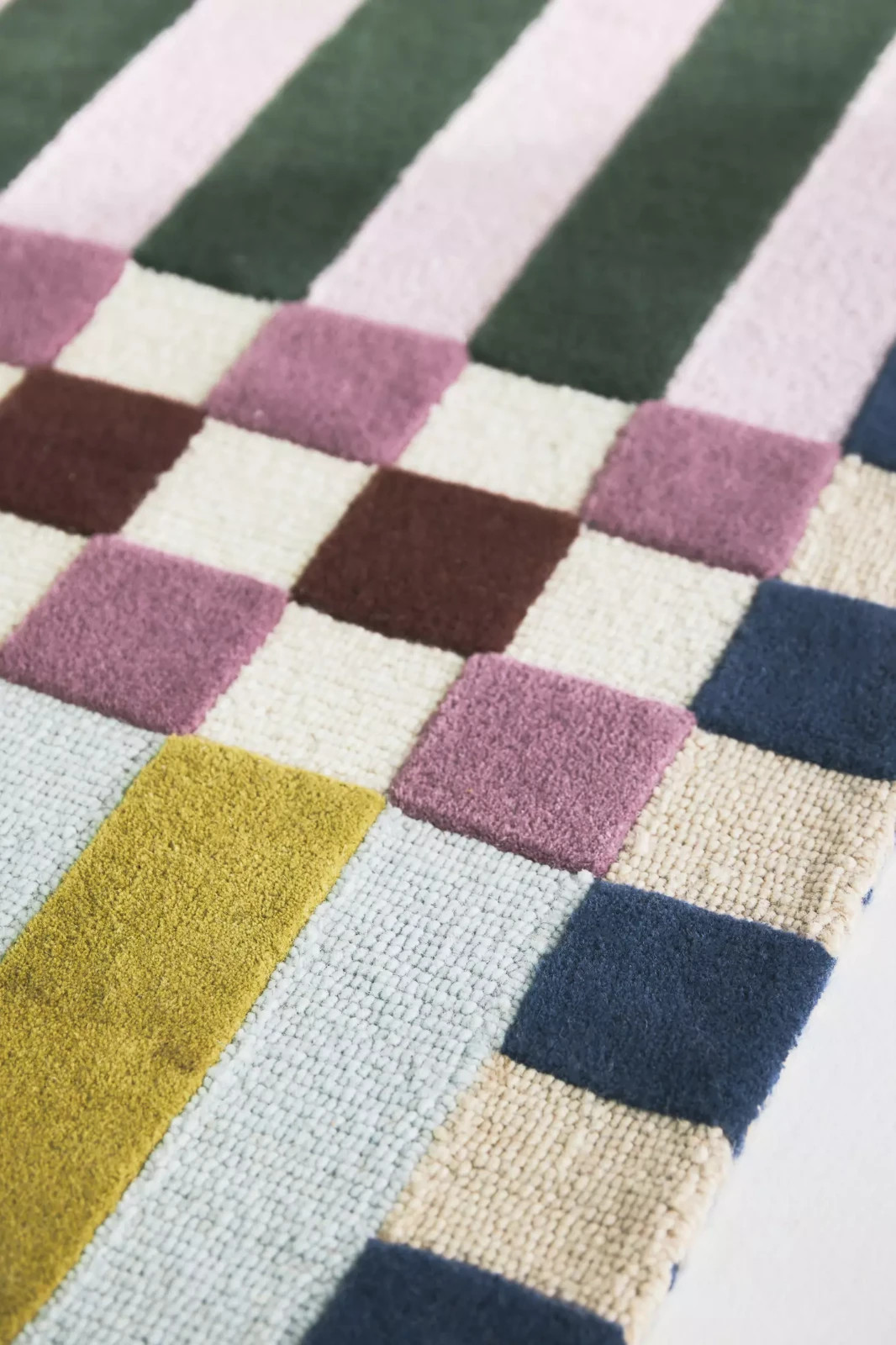 Hoxton Rug Colorful Checkered Hand-Tufted Rug