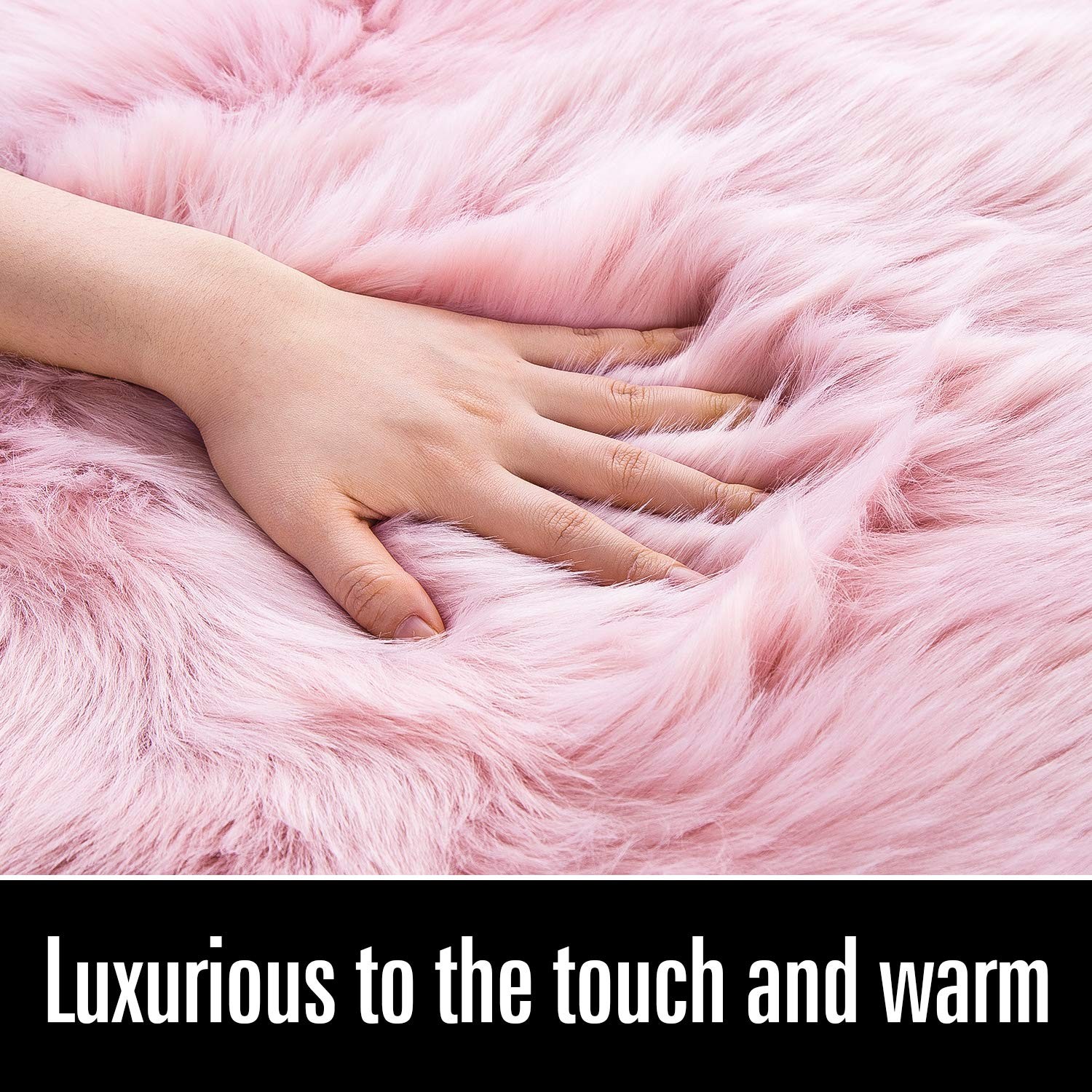 Soft Fluffy Faux Fur Rugs for Bedroom Bedside Rug 2×3 Feet, Washable, Furry S…