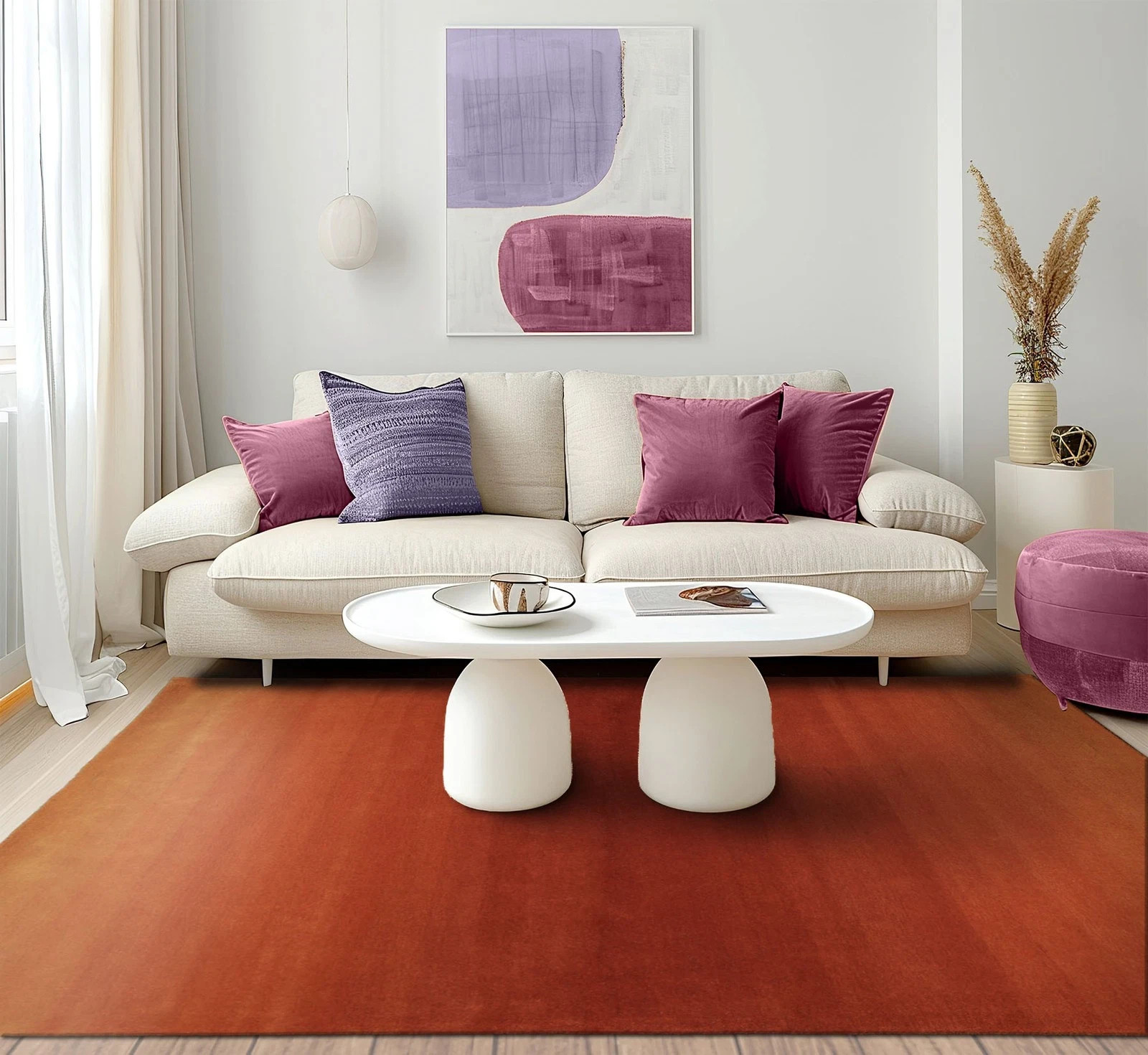 MODERN OMBRE DESIGNER ORANGE Multi Sizes Hand Tufted Wool Area Rug