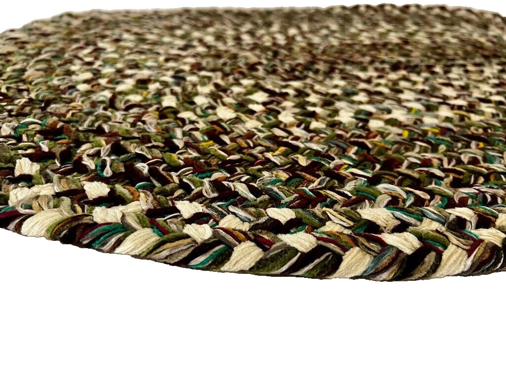 Thick Oval Braided Accent Throw Rug Reversible Classic Multicolor 31.5in x 20in