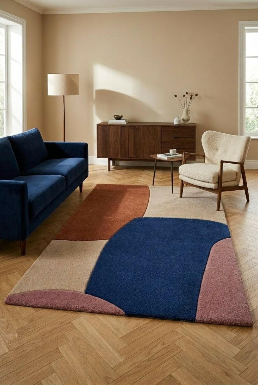 Hand-Tufted New Zealand Wool Rug | Abstract Multicolor Statement Area Carpet