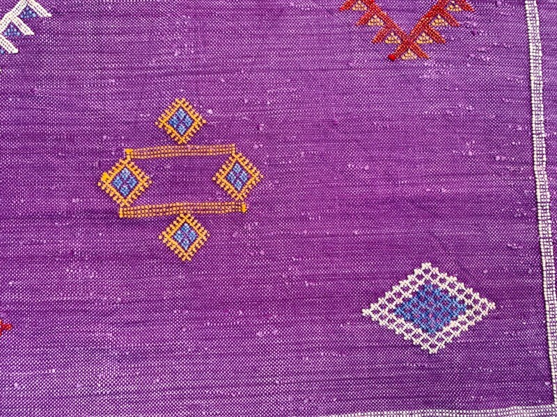 Vintage Handmade Flatweave Moroccan Silk Kilim Traditional Kilim Rug 142×85 cm