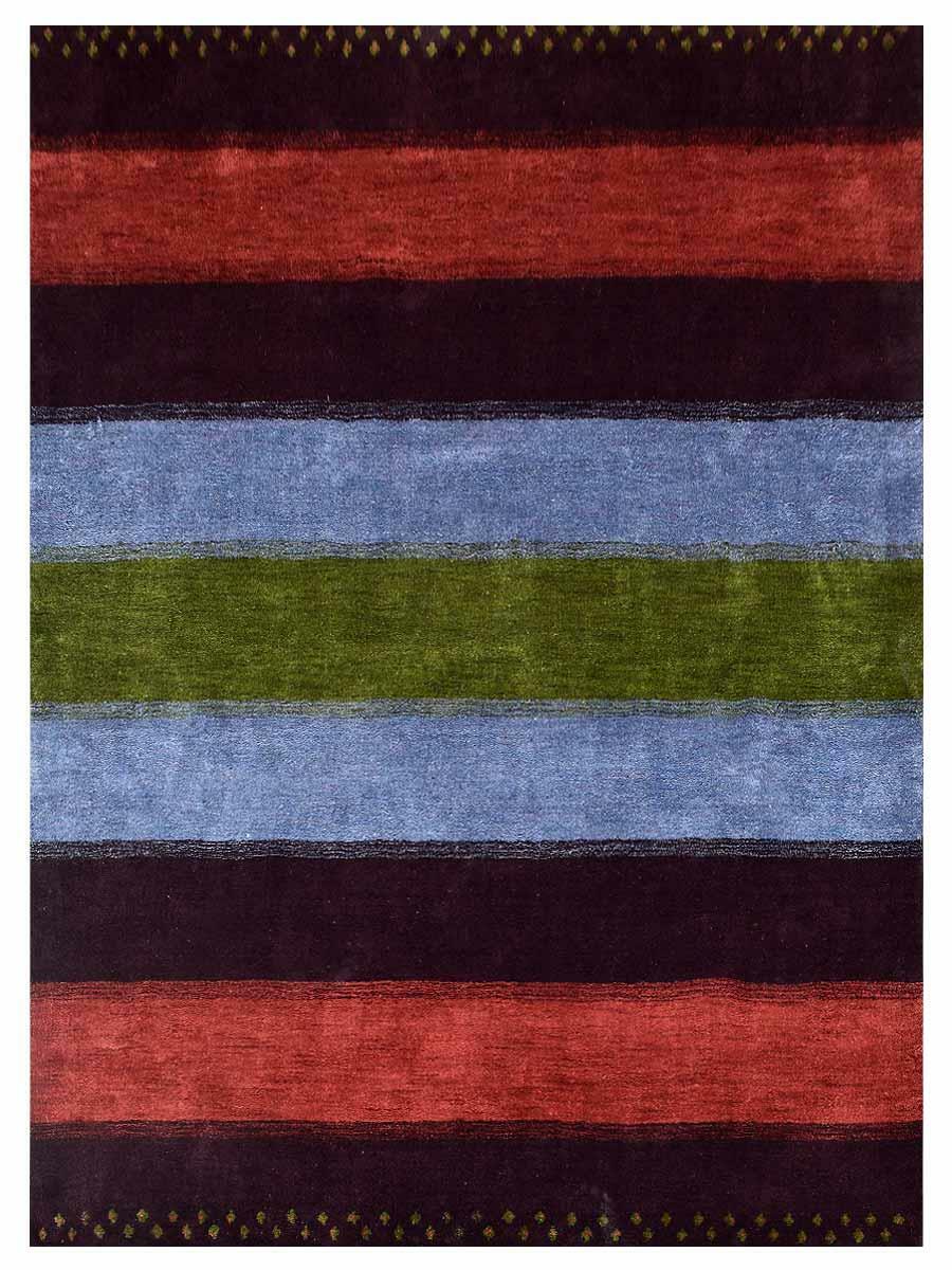 Eco-Friendly Hand Knotted Loom Silk Area Rug Contemporary Brown Sliver BBLS0A98