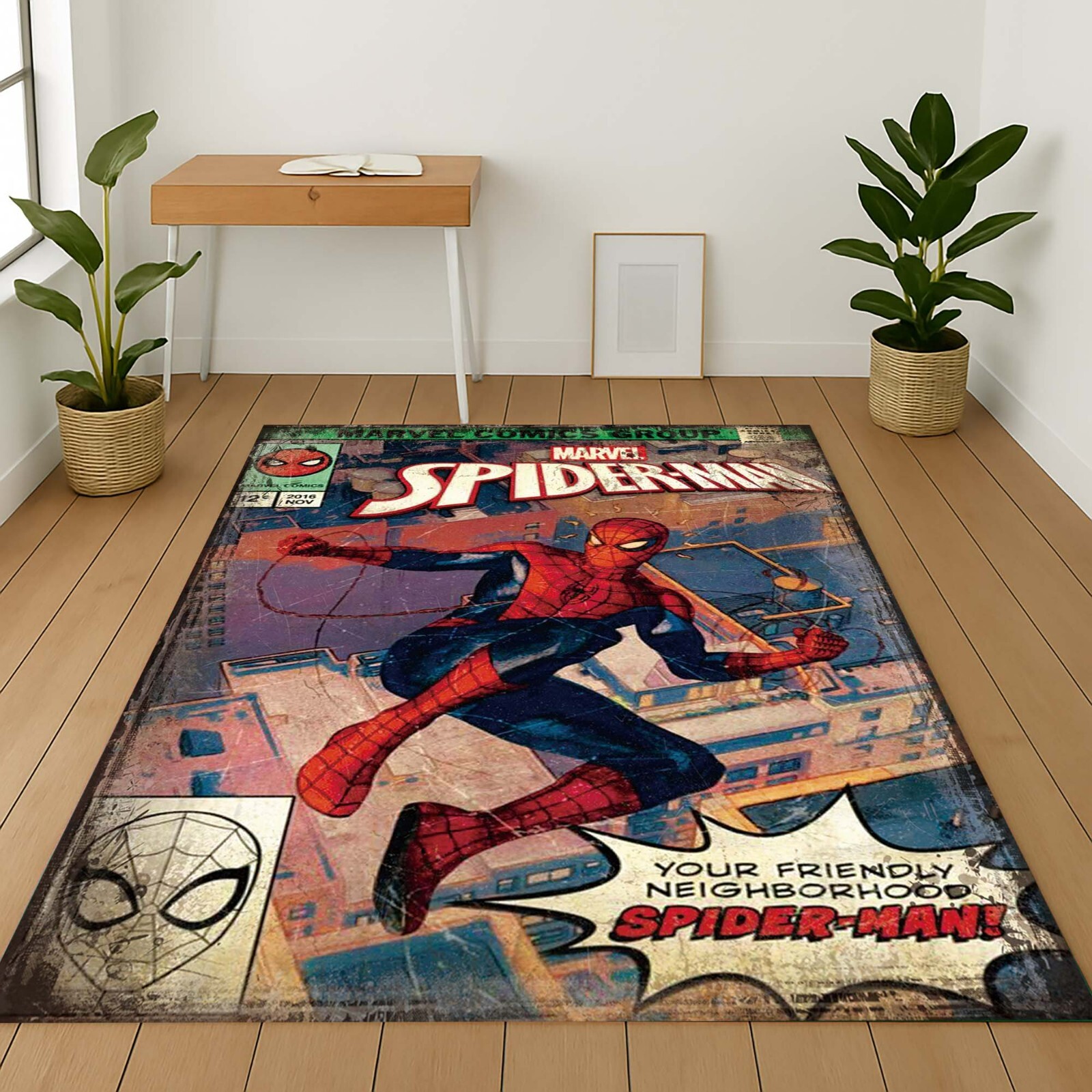Spiderman Rug, Hero Carpet, Comic Room Rug, Marvel Decor, Superhero Mat, Kids