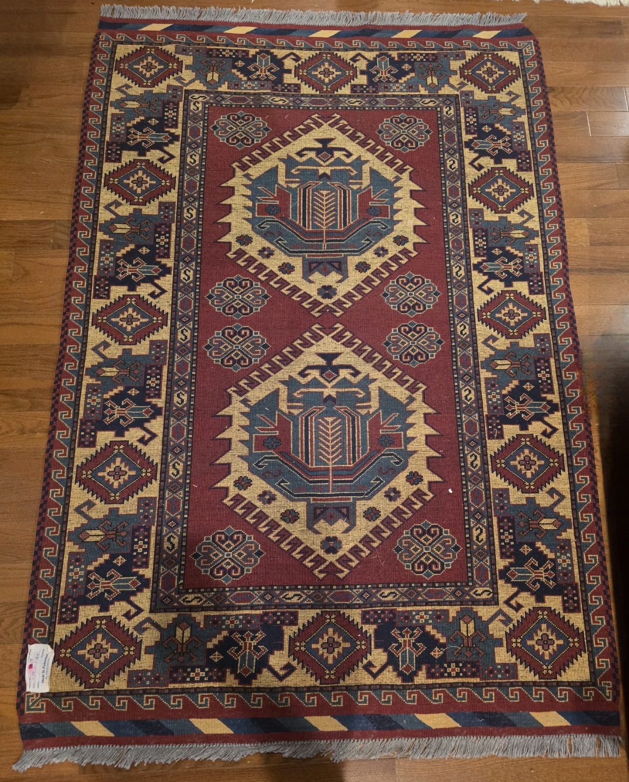 4×6 Hand-Knotted Kazak Wool Rug