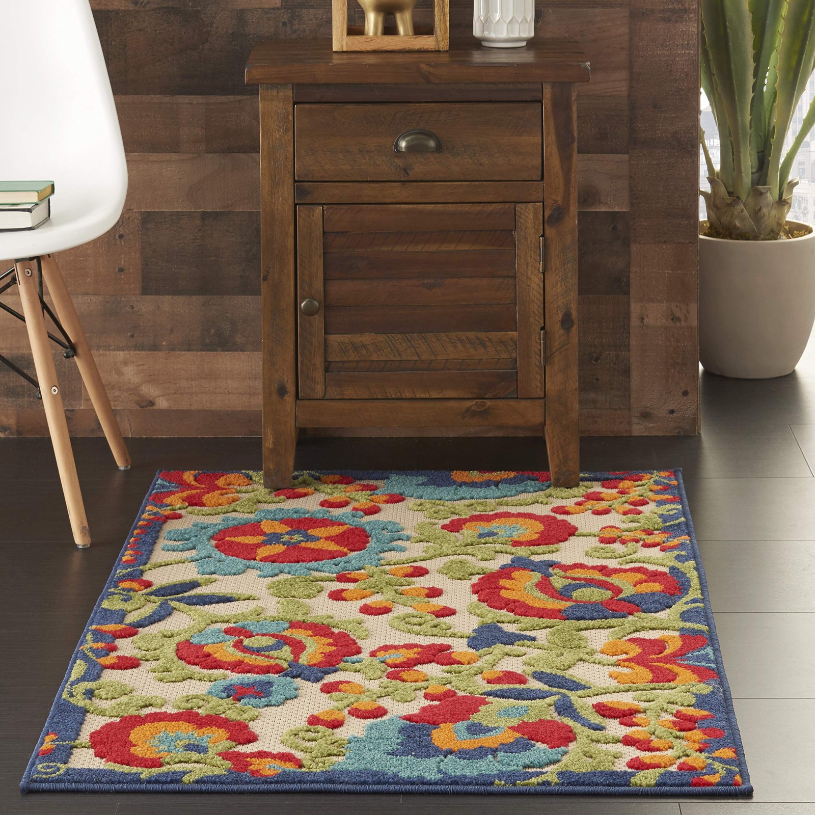 Home Aloha Multicolor 2’8″ x 4′ Area Rug – Easy Clean, Non Shedding, Bed Room…