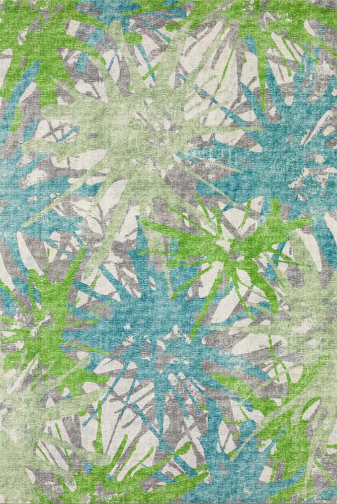 Dalyn Blue Contemporary Synthetics Thicket Leaves Petals Area Rug Floral BR6
