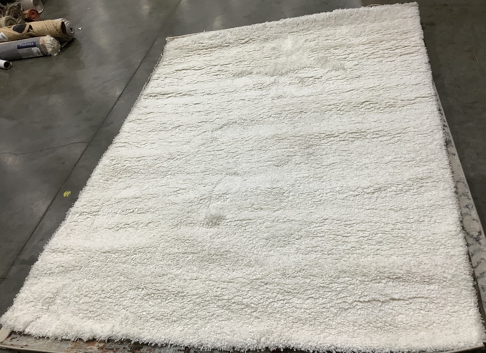 WHITE 5′-3″ x 7′-6″ Pulled Thread Rug, Reduced Price 1172685503 SG151-1010-5