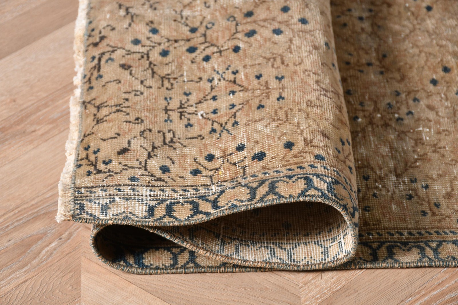 4,9×6,4 ft Rug, Area Turkish Rug, Brown Floral Rug