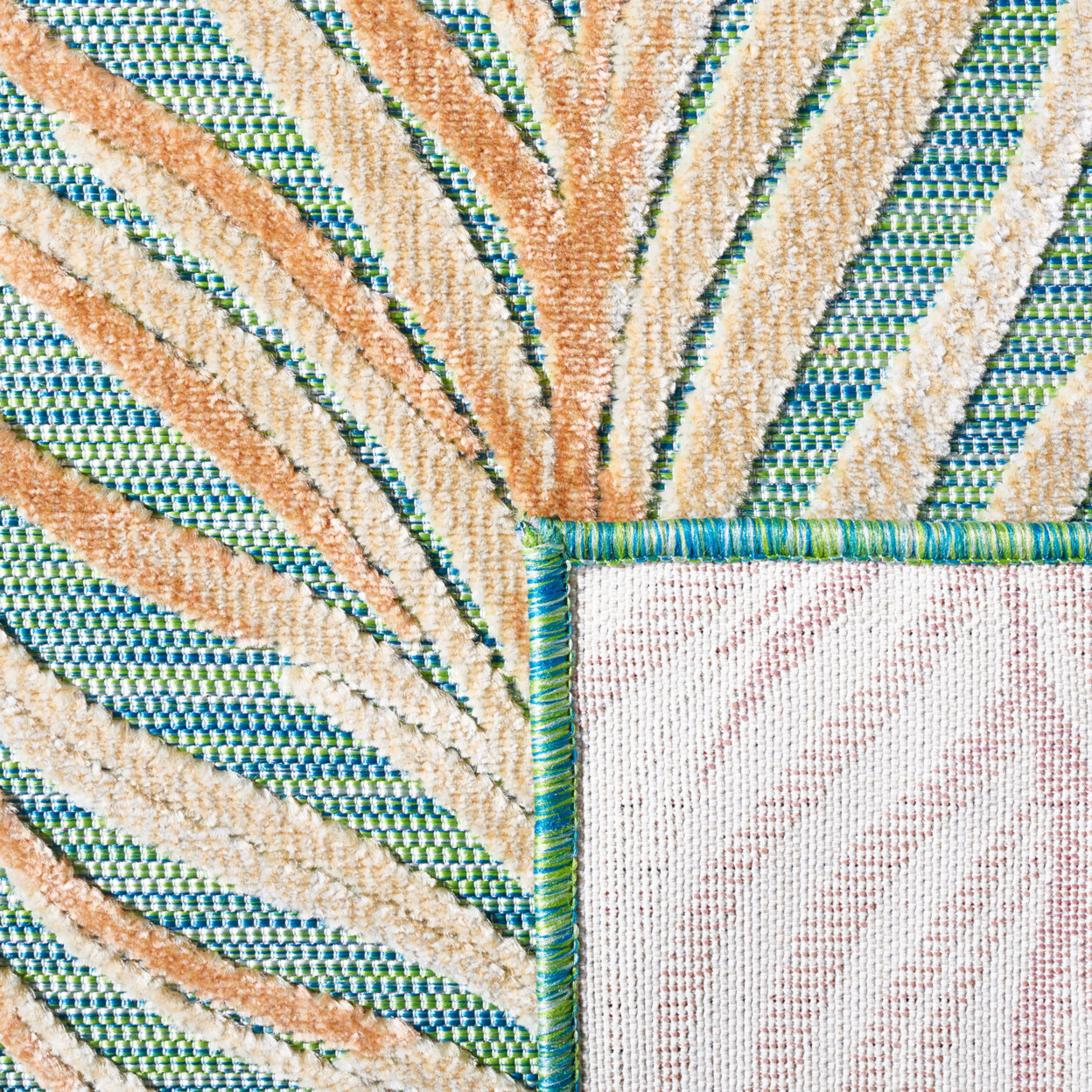 SAFAVIEH Outdoor CBN445Y Cabana Collection Green / Rust Rug