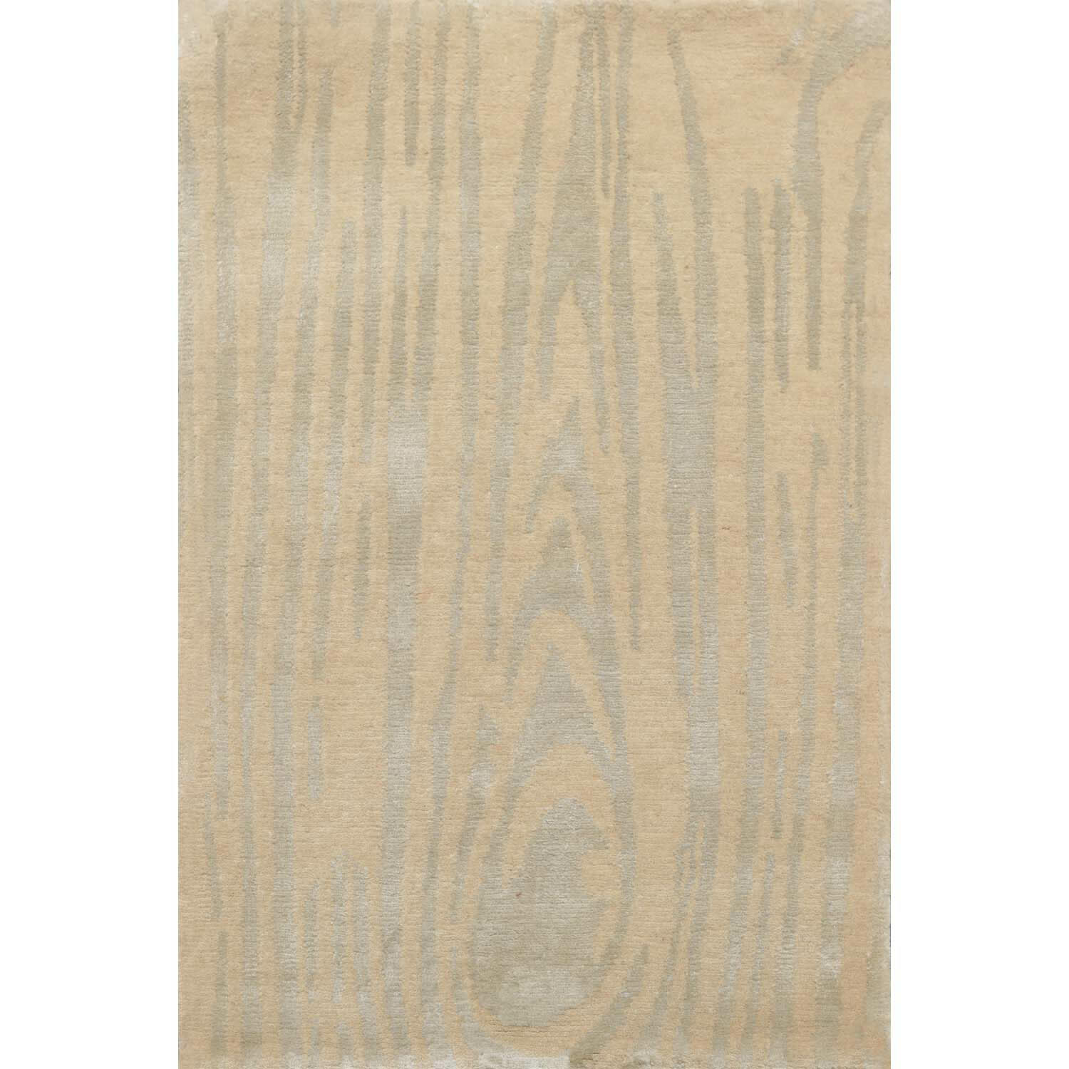 2′ x 3′ Hand Knotted Wool & Silk Modern Tibetan Oriental Area Rug 2×3 Beige,Gray