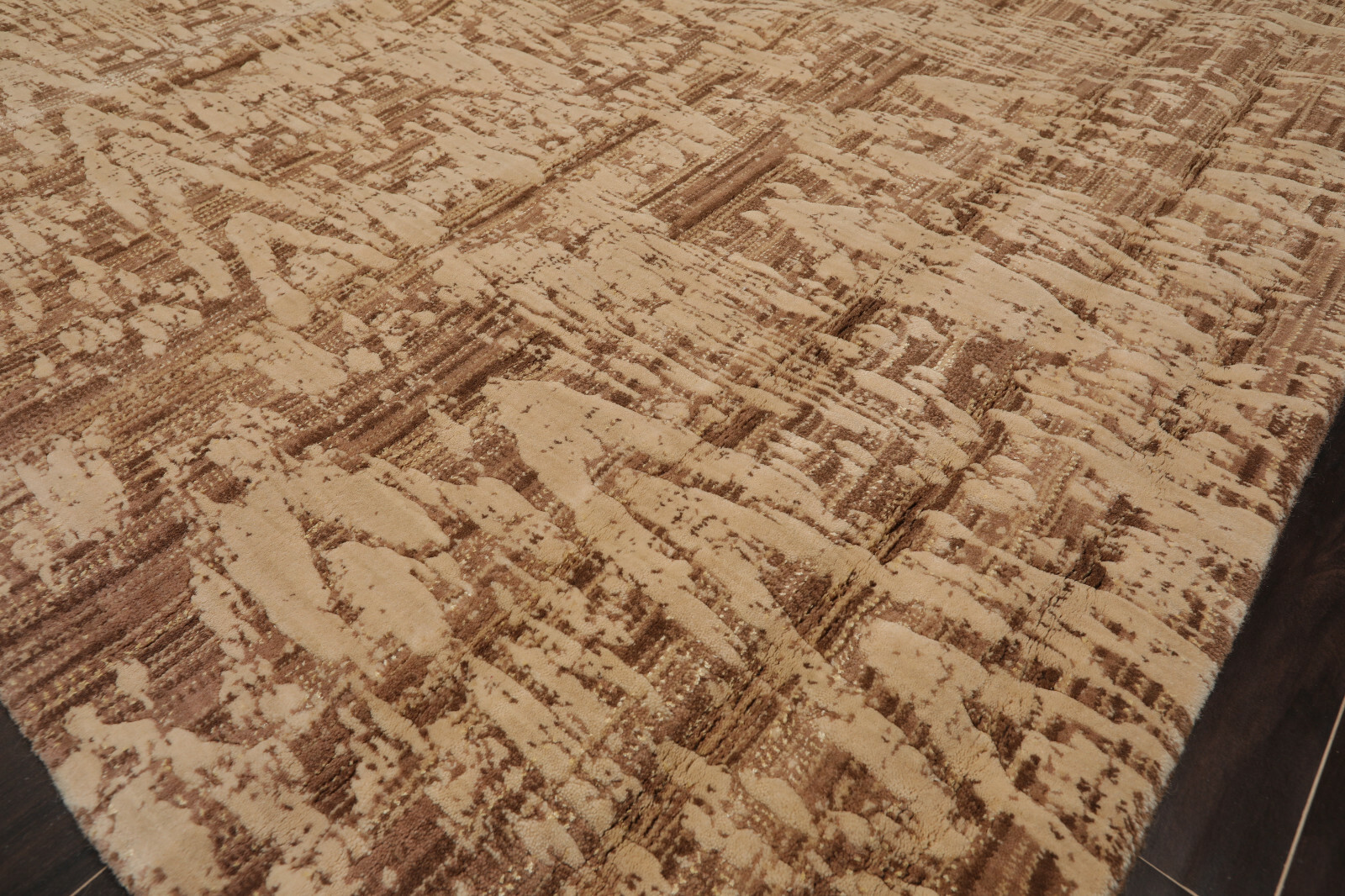 5’3″ x 7’5″ Nourison Transitional Wool & Art Silk Oriental Area Rug Taupe