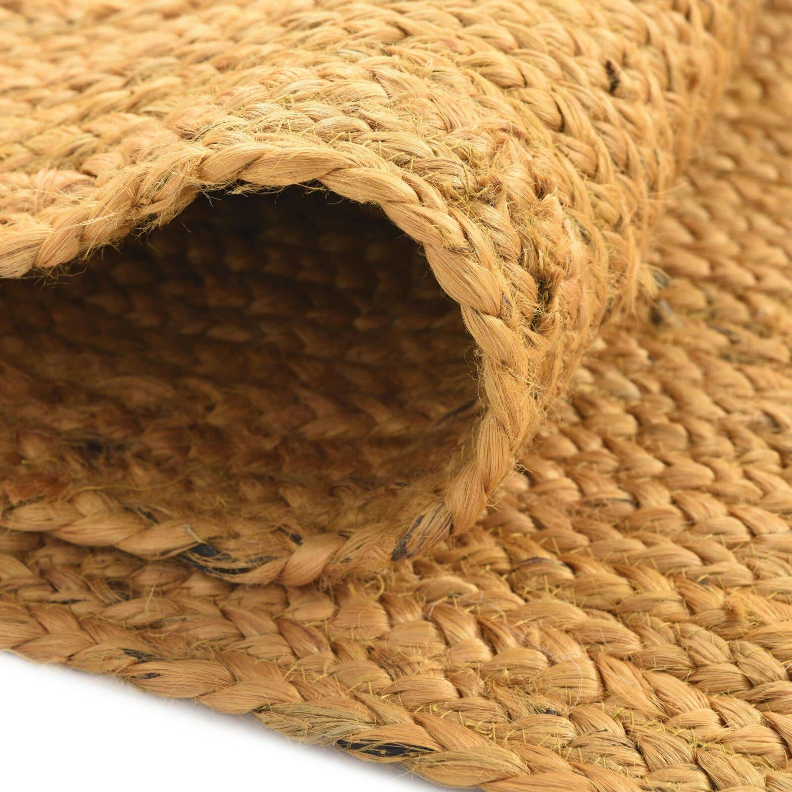 Yellow Carpet Rug Jute 100% Natural Jute Style Rug Braided Modern Area Floor Mat