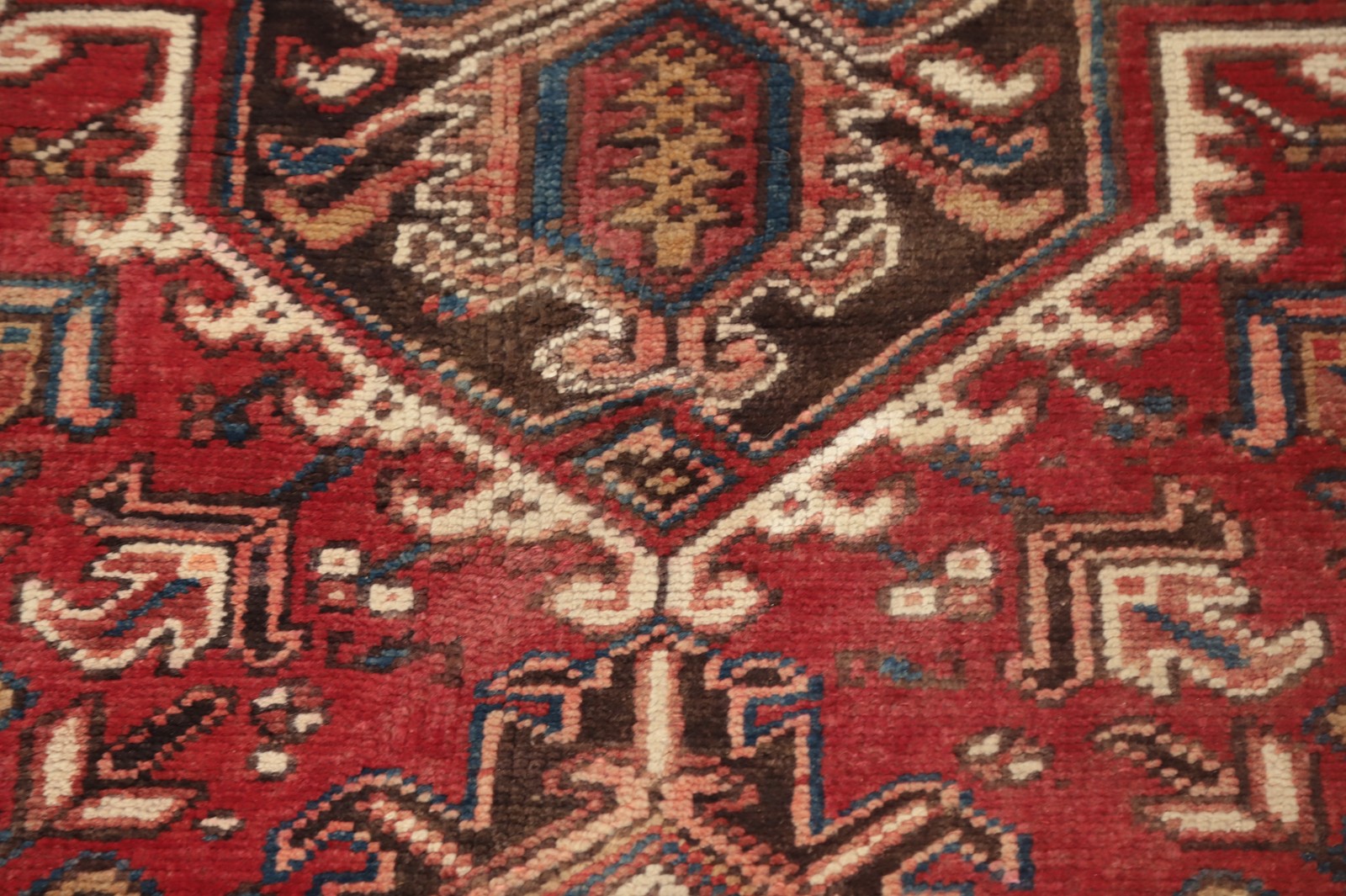Vegetable Dye Red/ Dark Brown Wool Hand-knotted Traditional Room Size Rug 8×9