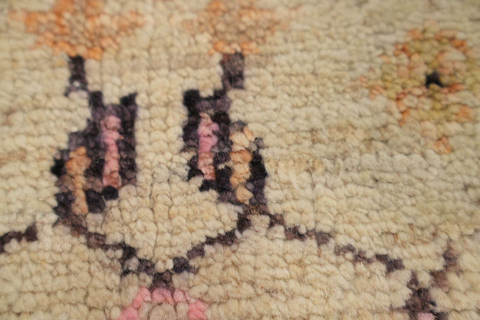Vegetable Dye Oushak Turkish Hand-knotted Wool Rug for Foyer 2×3 ft