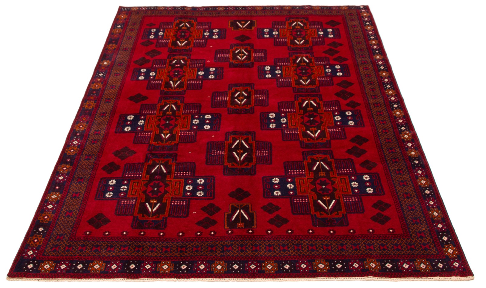 Vintage Hand-Knotted Area Rug 6’8″ x 9’3″ Traditional Oriental Wool Carpet