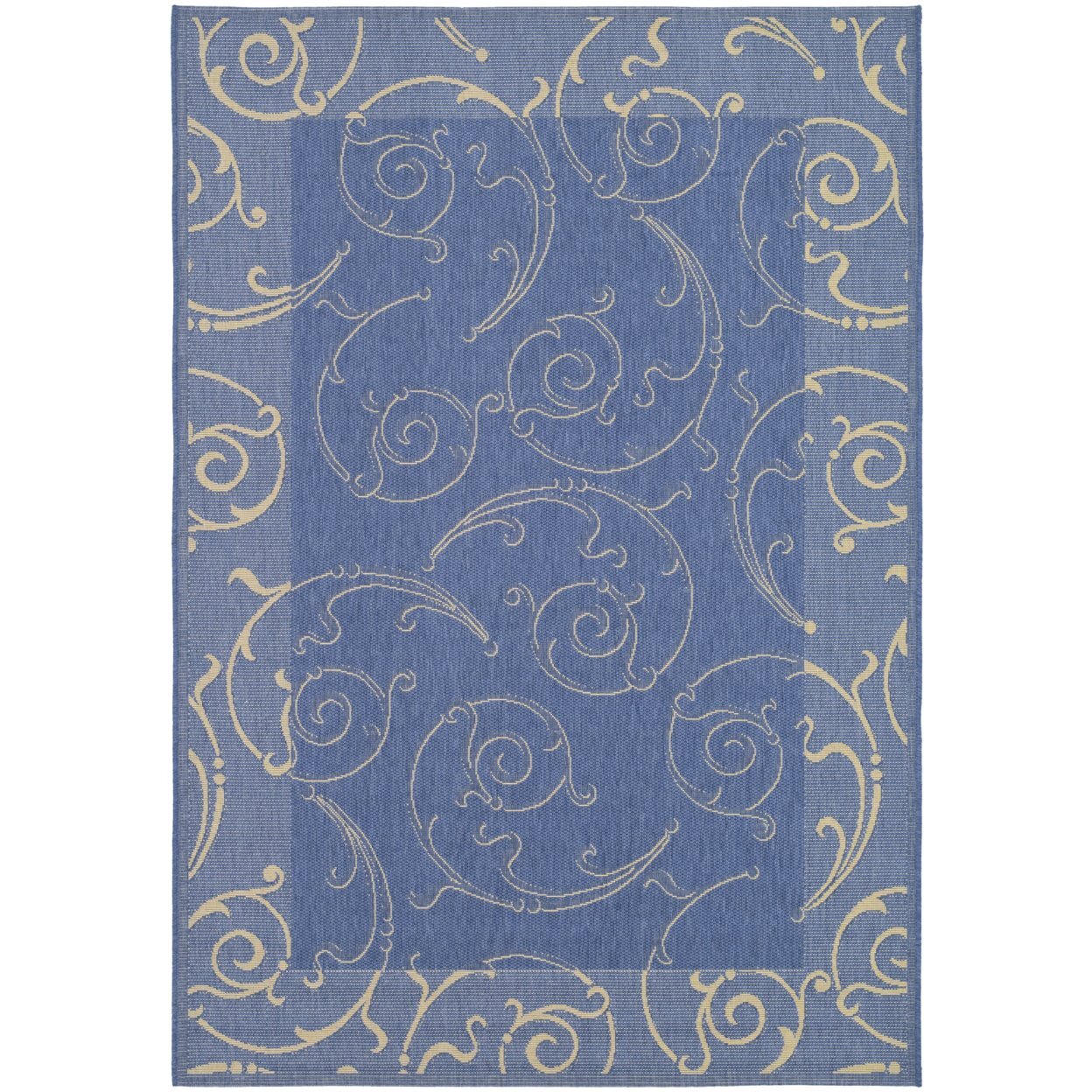 SAFAVIEH Outdoor CY2665-3103 Courtyard Blue / Natural Rug
