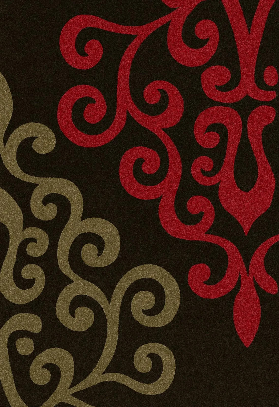 Abstract Swirl Red Beige & Dark Brown Hand-Tufted NZ Wool | Modern Carpet