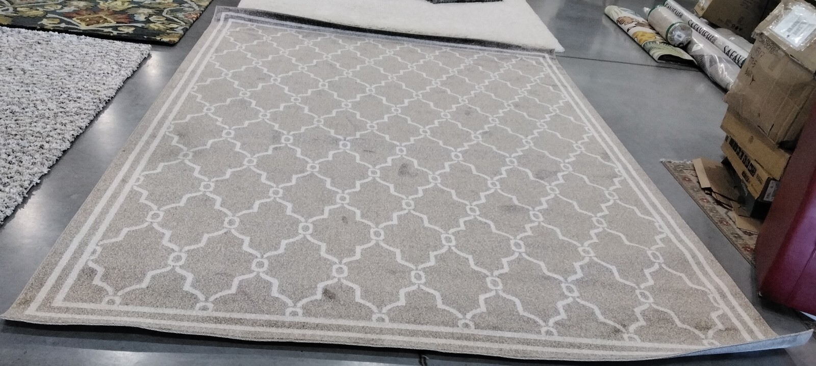 WHEAT / BEIGE 9′ X 12′ Stained Rug, Reduced Price 1172758821 AMT414S-9
