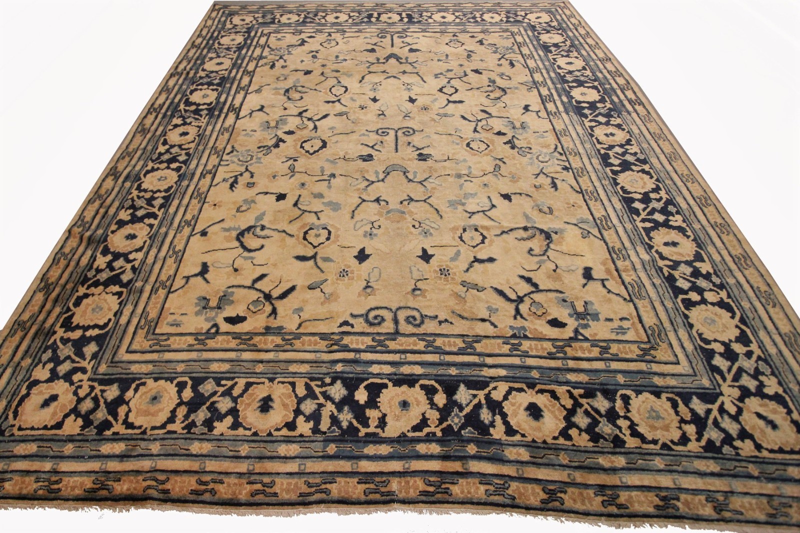9×12 Rare Abstract Antique Art Deco Chinese Rug Peking 285cm x 351cm C.1870