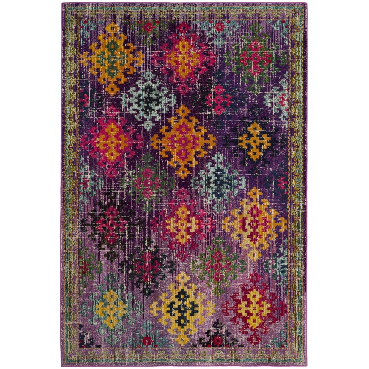 SAFAVIEH Monaco Collection MNC244P Purple / Multi Rug