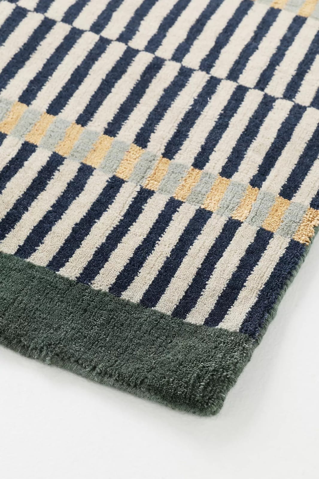 Geometric Striped Rug Hand-Tufted Wool & Silk Rug handmade Unique Design Area