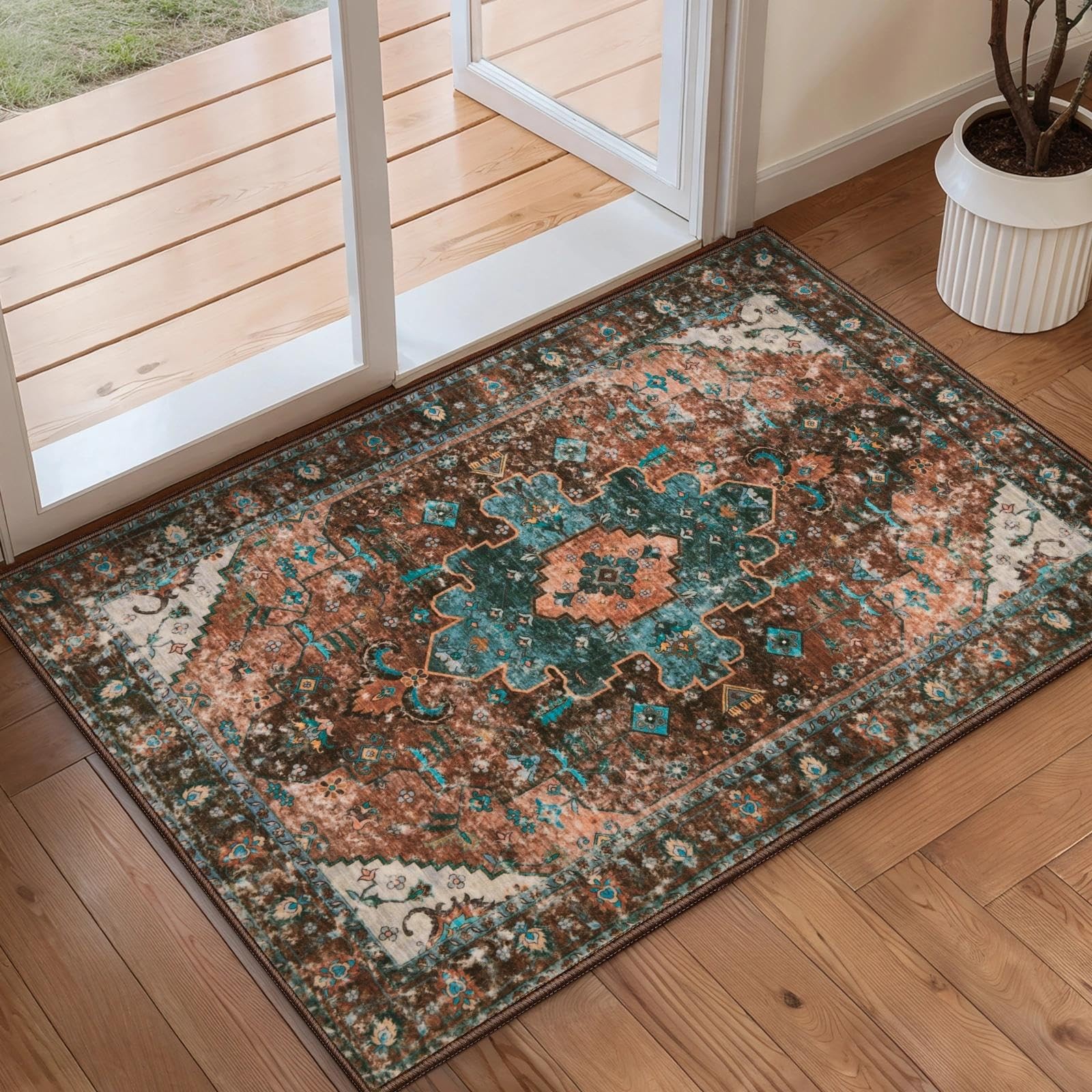 Washable 2×3 Entry Rug, Small Rugs for Entryway Kitchen Bathroom Door Mat Ind…