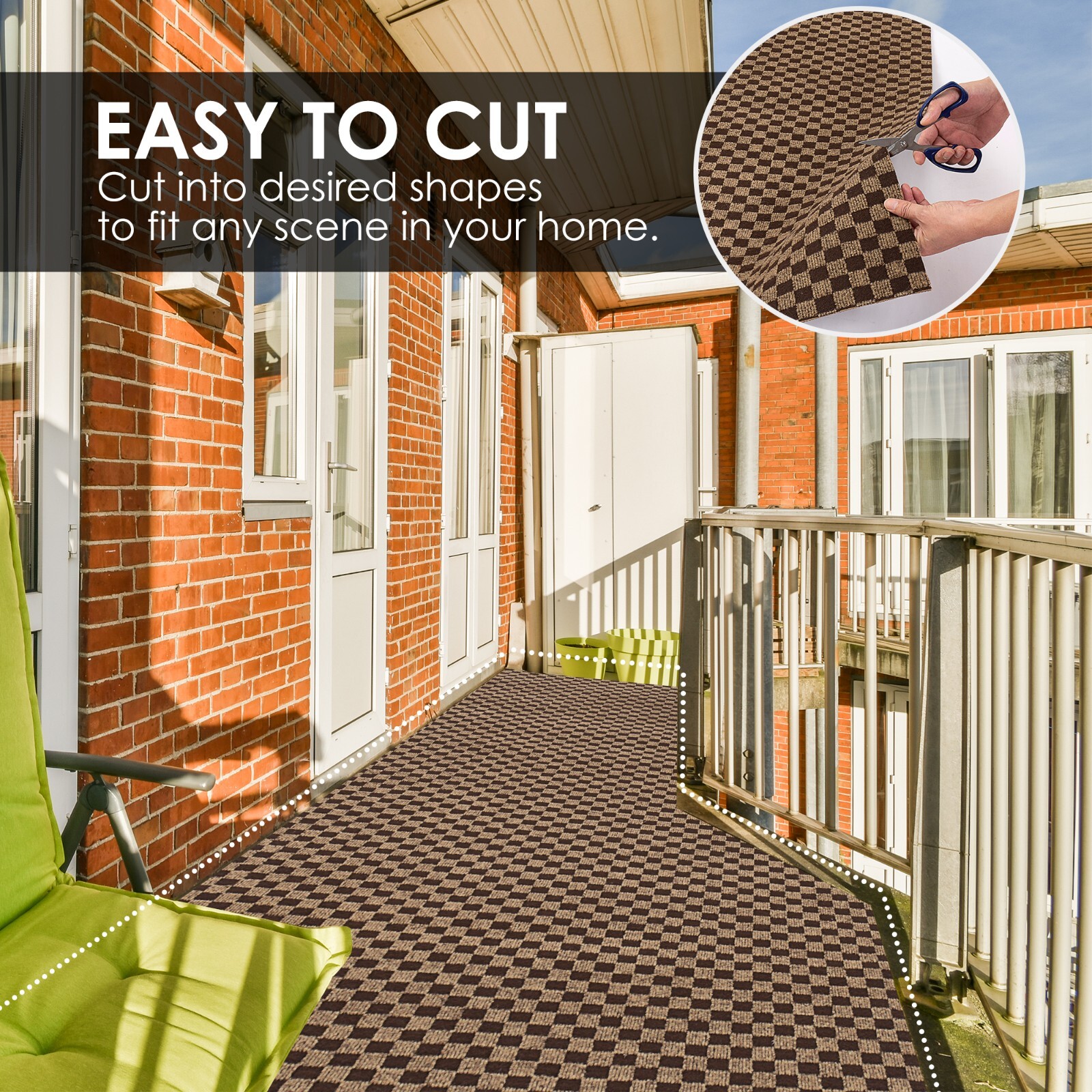 Area Rugs for Living Room or Bedroom, Checkered Carpet Runner Rug Indoor Mat