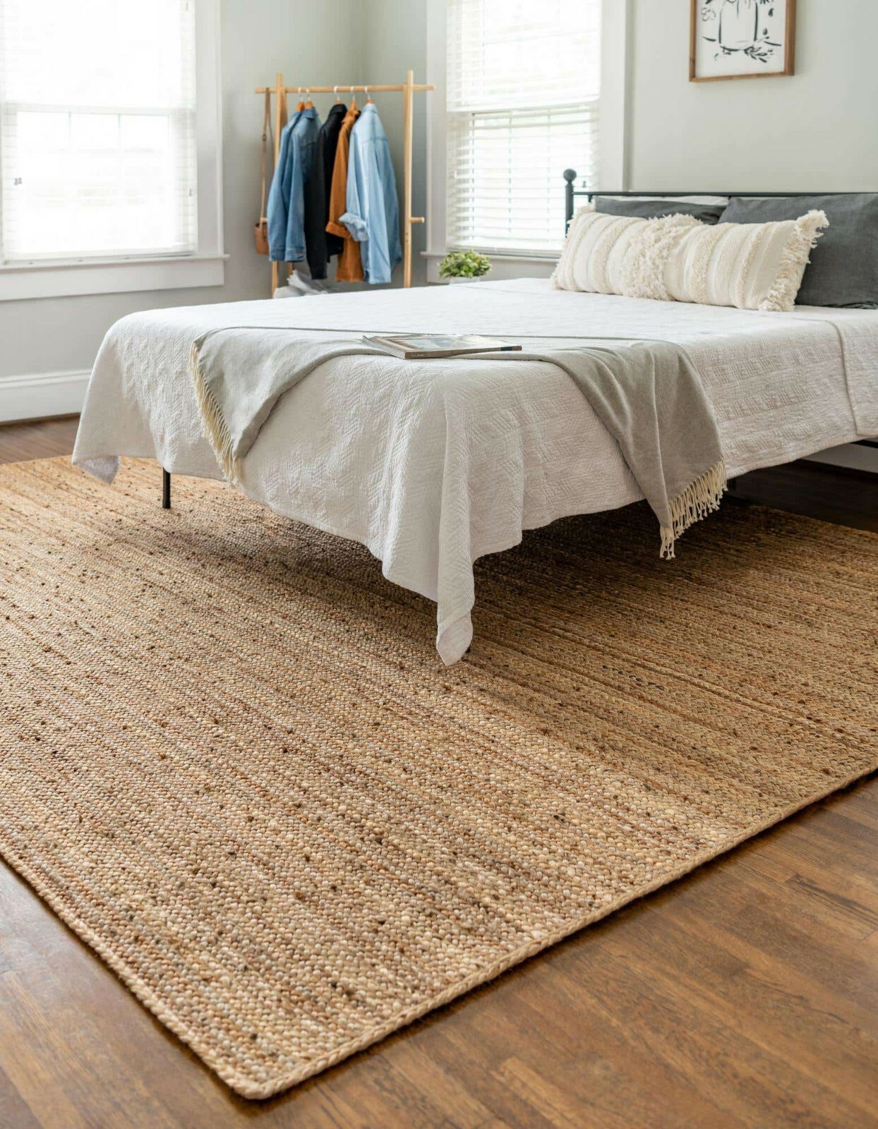 Rug Runner 100% Natural Jute Braided Style Carpet Rustic look Living Area Rug