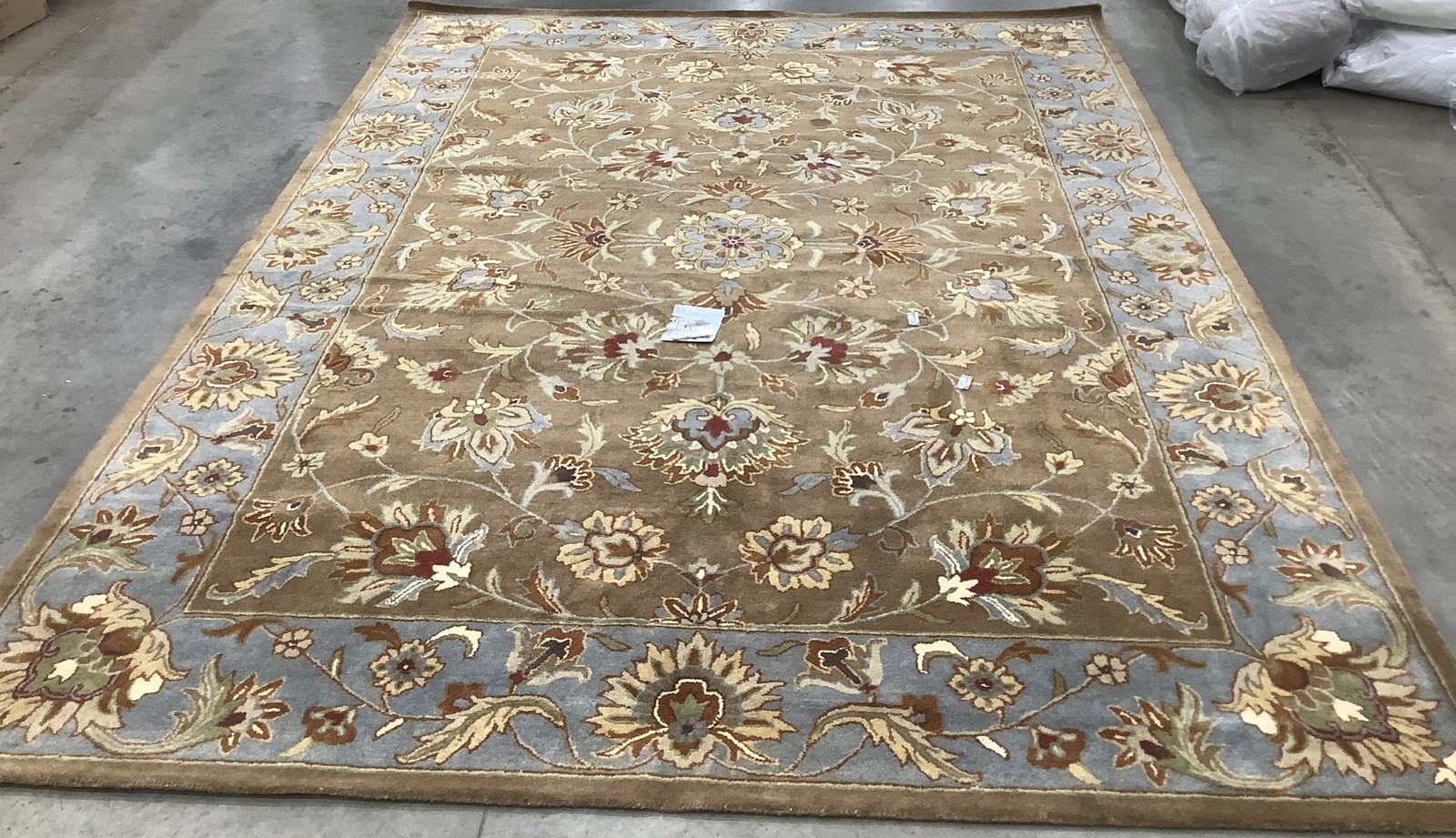 BEIGE / BLUE 9′-0″ x 12′-0″ Back Stain Rug, Reduced Price 1172682160 HG821A-912