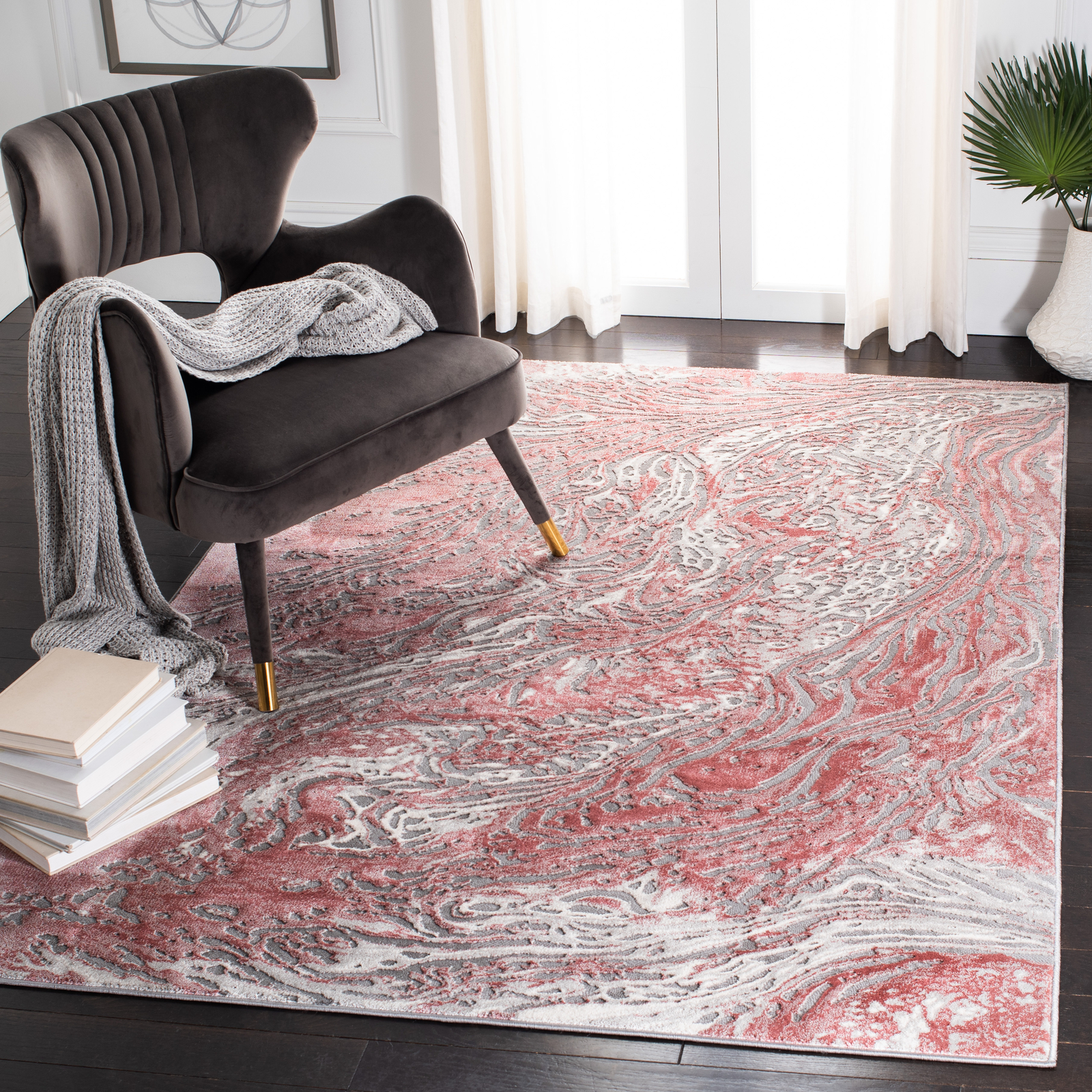 Safavieh Power Loomed Meadow Collection Light Grey Area Rugs – MDW568G