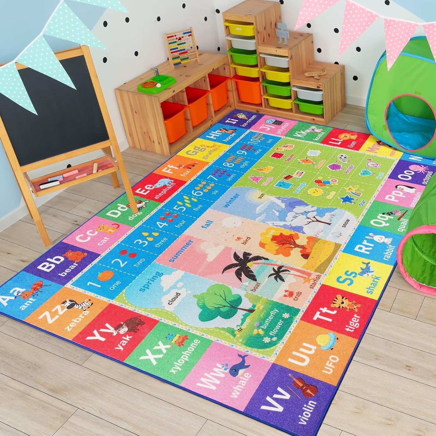 ABC Carpet,Kids Carpet for Playroom, Classroom Floor Play Mat for Kids,Preschool