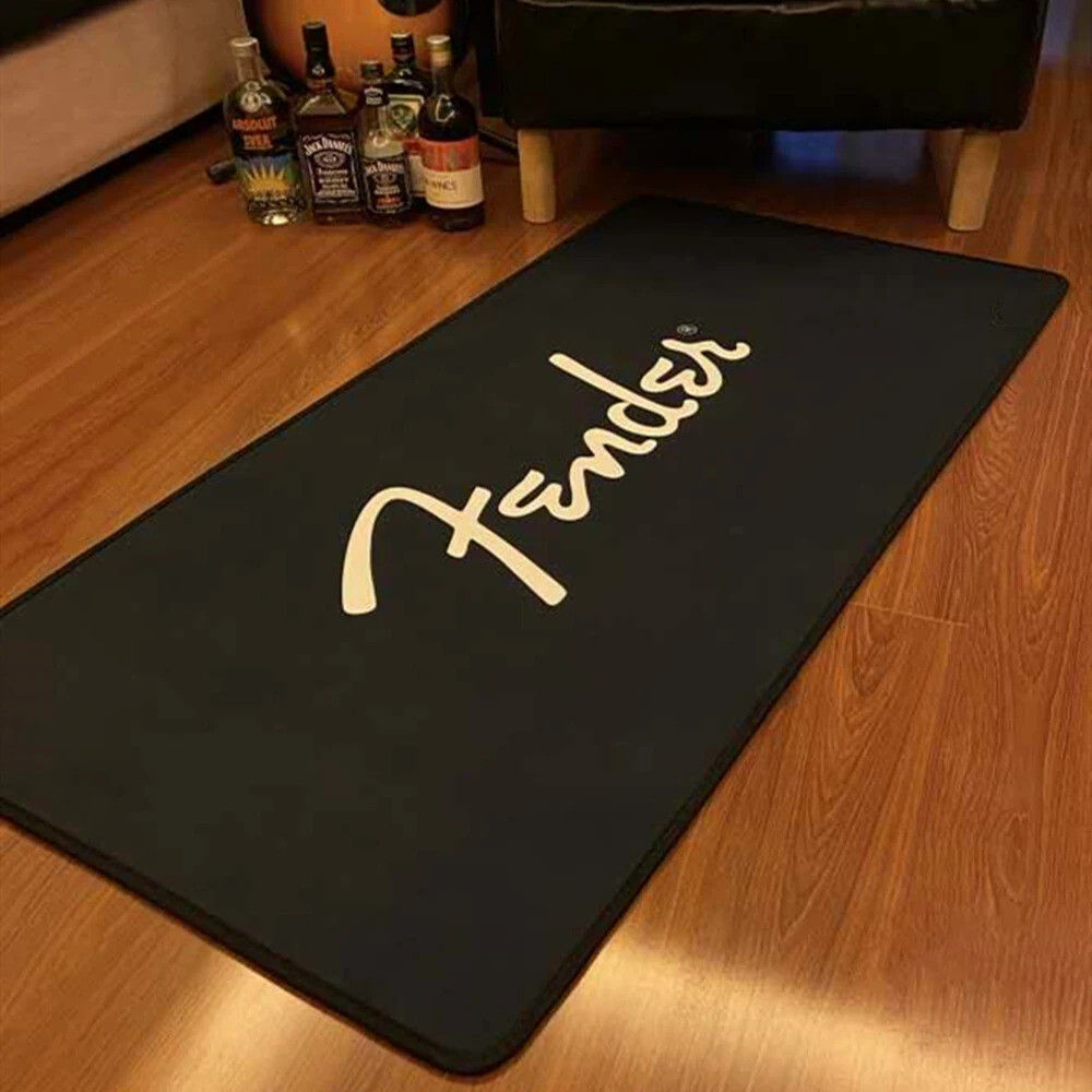 Fender Guitar Printed Music Flannel Area rug Rock band Floor Carpet moderern mat