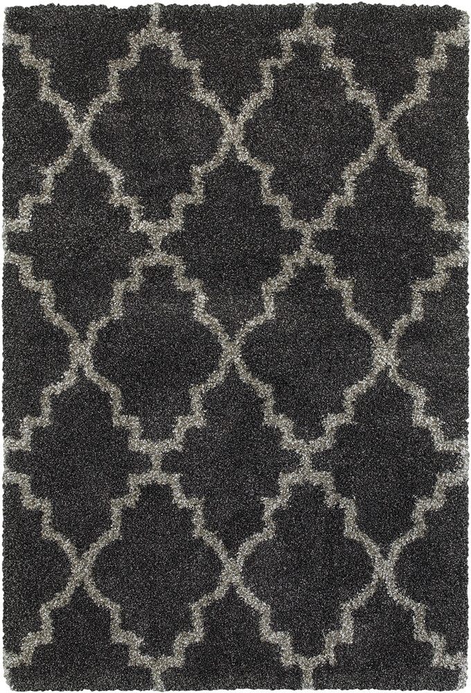 Black Ogee Curves Angles Corners Geometric Area Rug 092K1 – Aprx 6′ 7″ x 9′ 6″