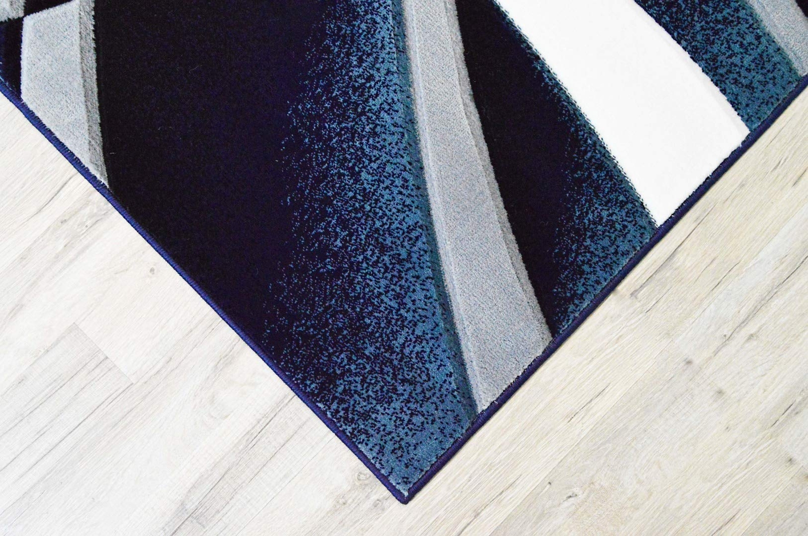 Premium Carved Modern Contemporary Abstract Rug 2305 Navy Blue 2’2”x7’4”