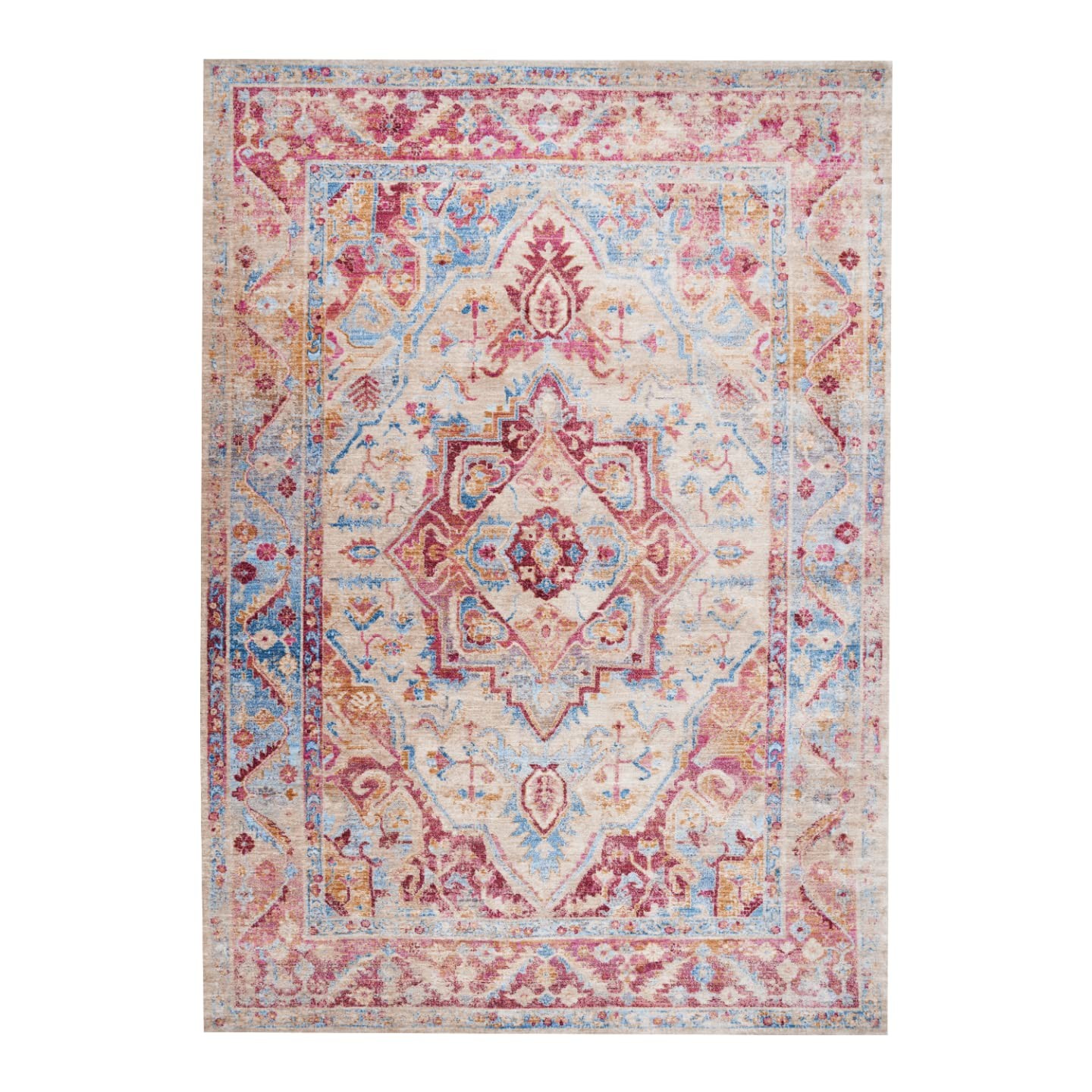 Floral Oriental Ivory 4×5 Area Rug
