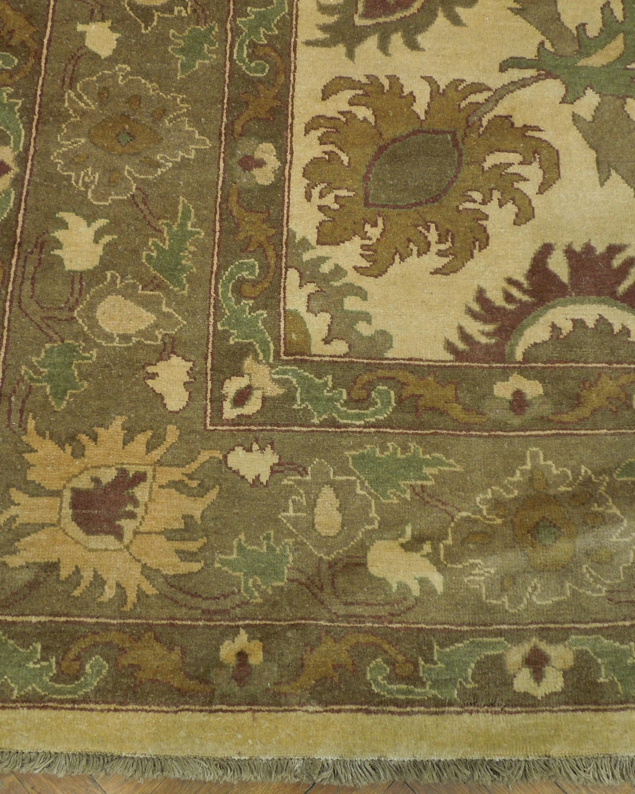 Beige Handmade 8×11 Oushak Discontinue Production Chobi Peshawar Wool Rug