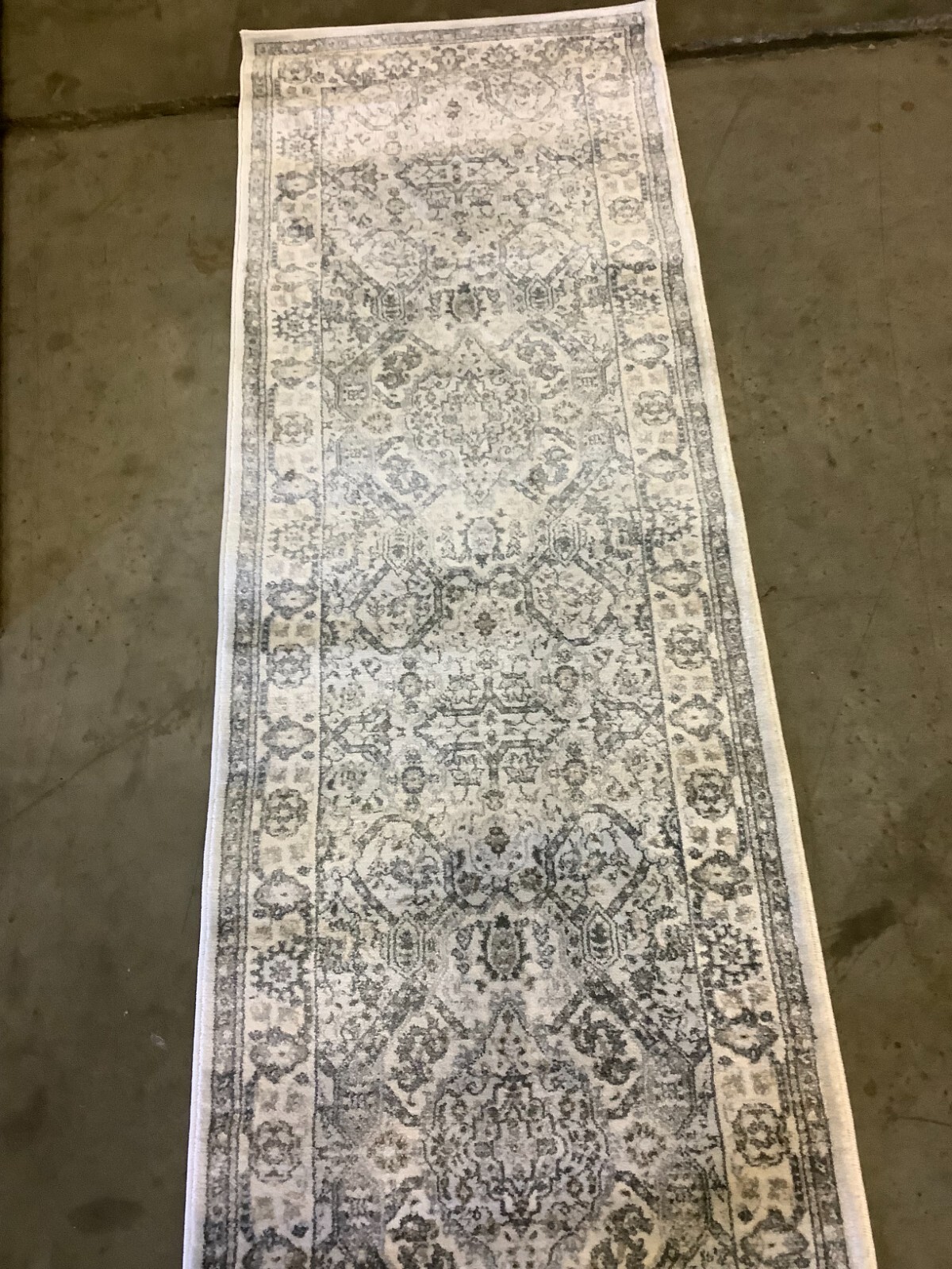 LIGHT GREY / CREAM 2′-2″ X 8′ Stained Rug, Reduced Price 1172667486 ISA916G-28