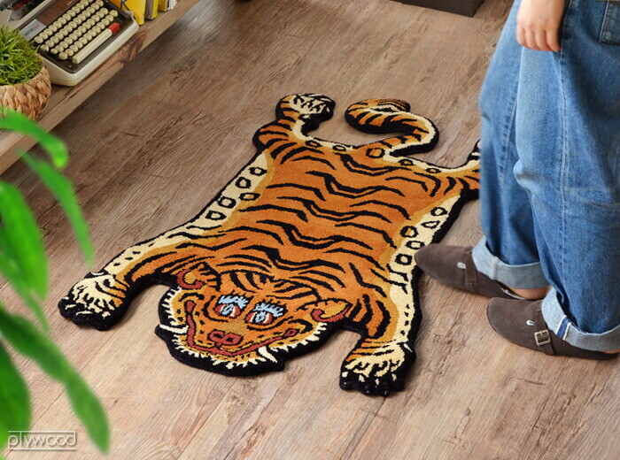 Tibetan Tiger Rug DTTR-01 S size W60XD100XH1.8cm BLUE New from Japan F/S Fedex