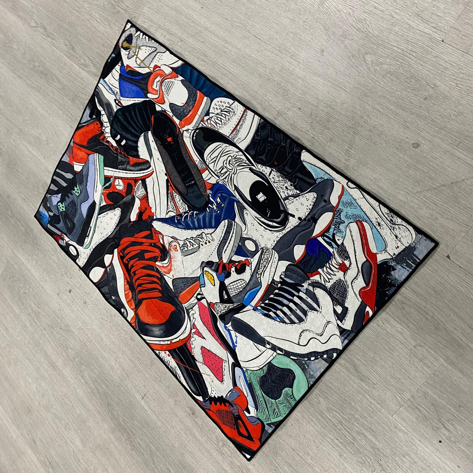 Sneakers Shoes Rug, Different Sneakers Shoes Mat,Multi Color Rug, Cool Shoes Rug