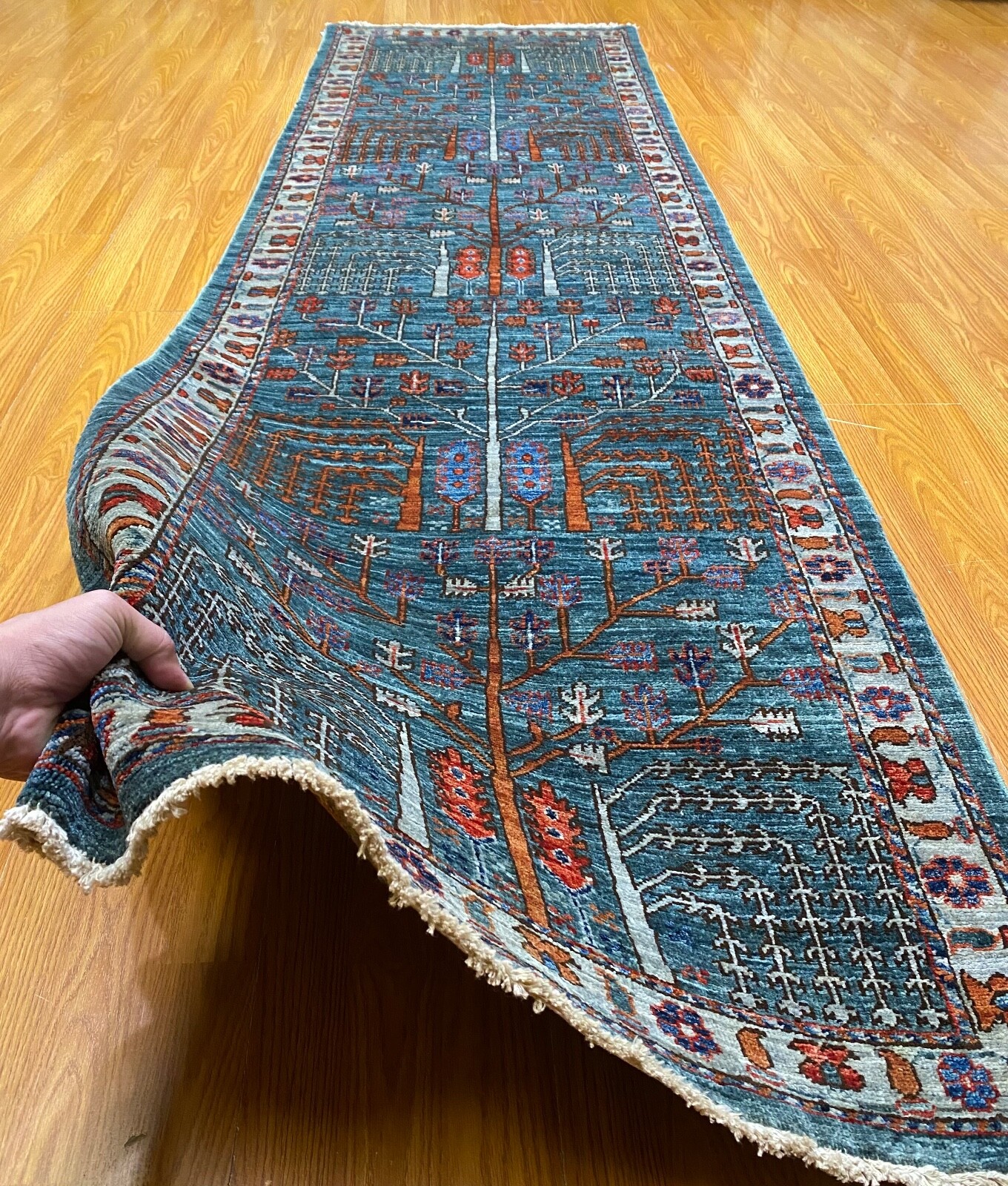 3 X 10 Ft Garden Design Hand Knotted Wool Rug