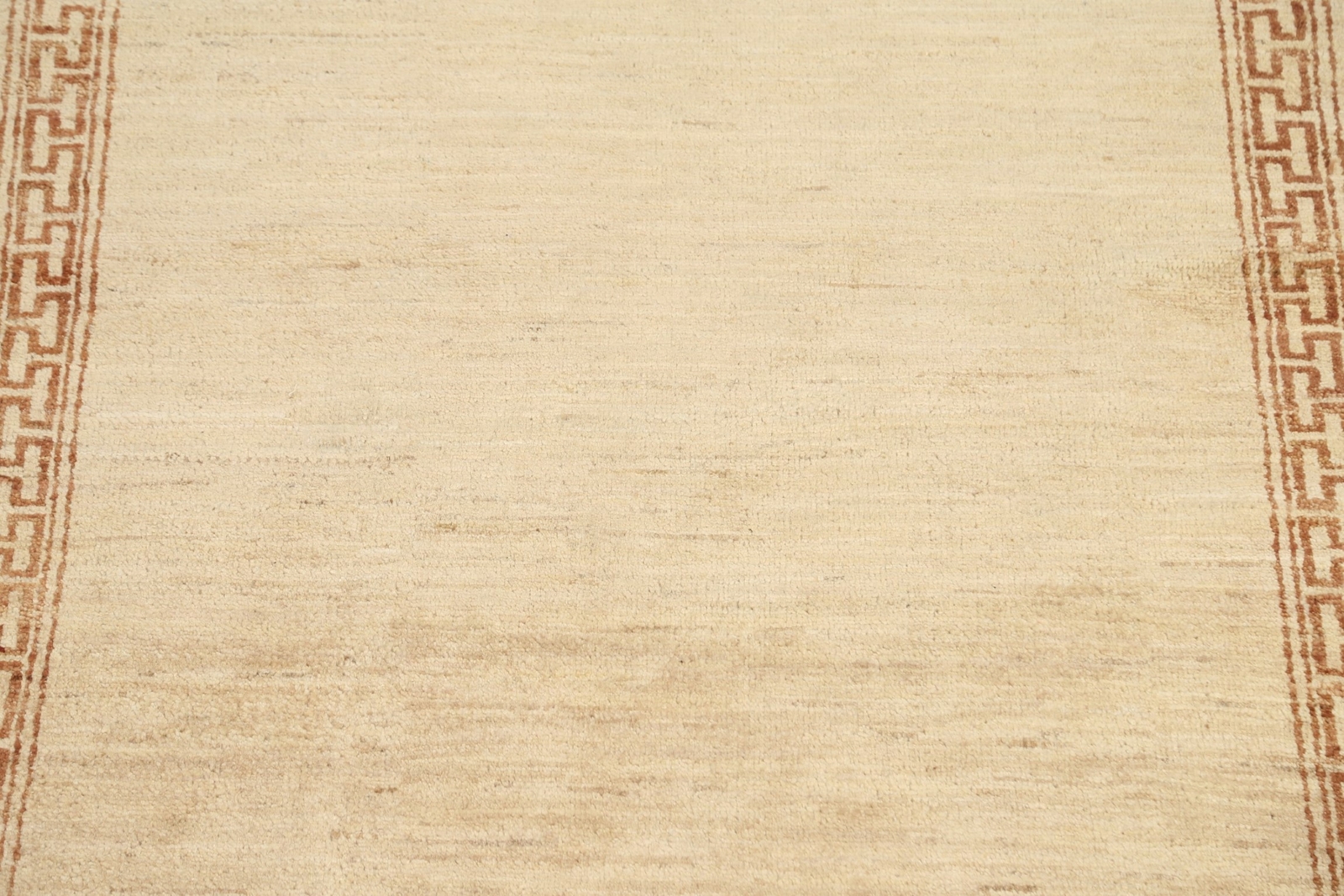 Modern Beige Bordered Gabbeh Oriental Area Rug Hand-Knotted Wool 4×6 Carpet