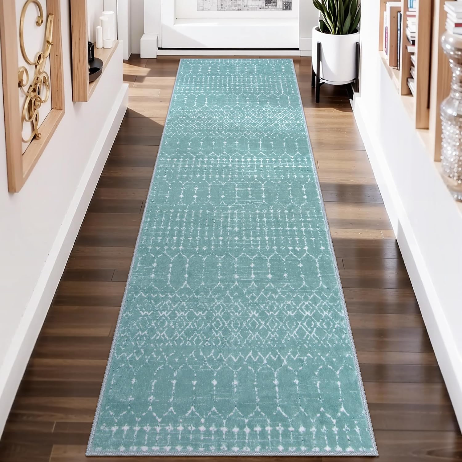 Moroccan Black Area Rug for Living Room 3X5 Non-Slip Washable Stain Resistant La