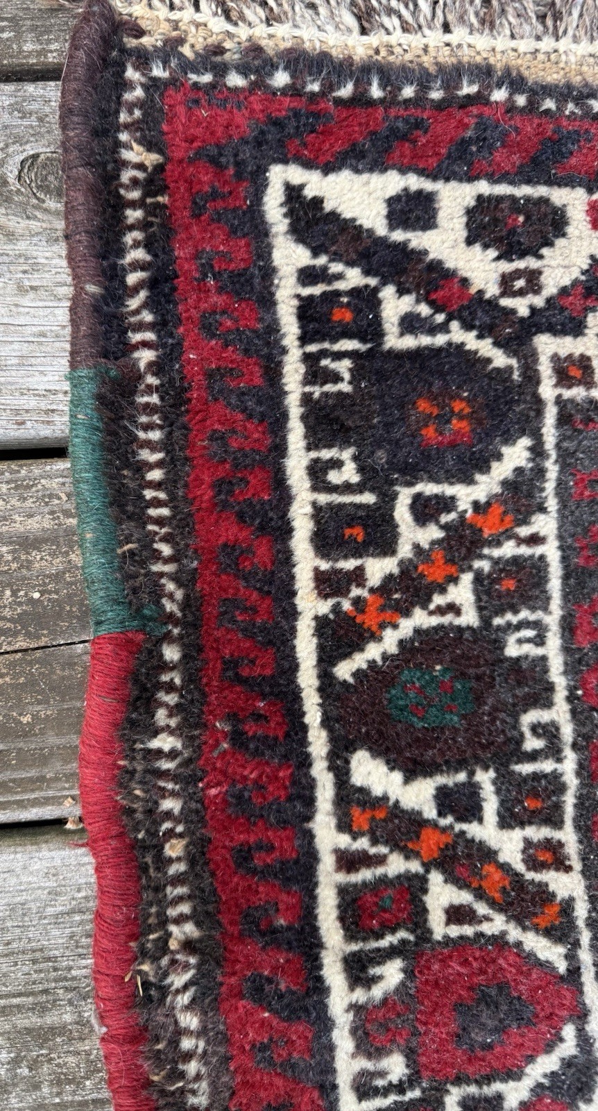 Vintage Baluchi Style Middle Eastern Hand-Knotted Wool Rug 3.5’ x 5’ VG+