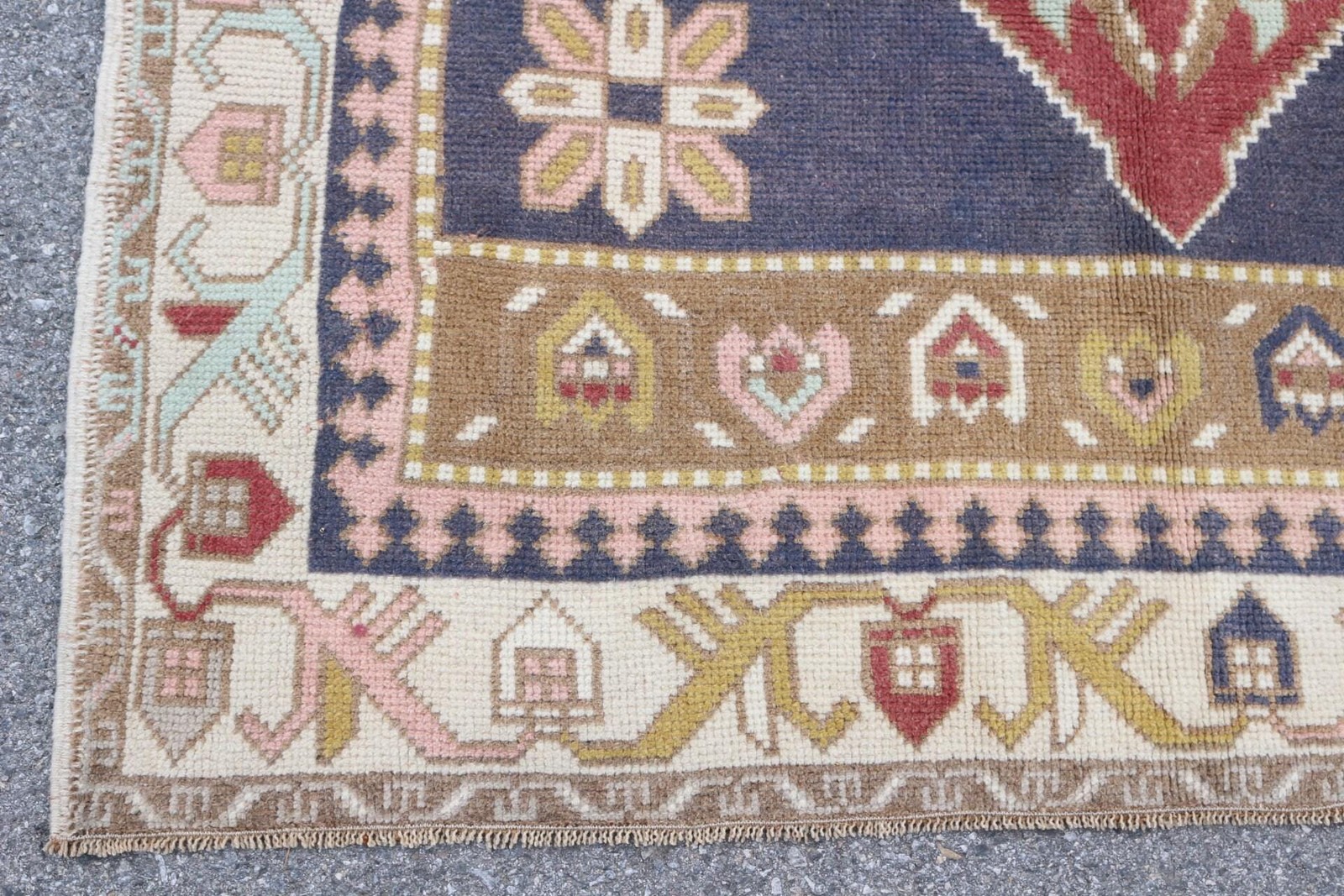 4,7×7,8 ft Turkish Area Rug, Vintage Red Solid Rug