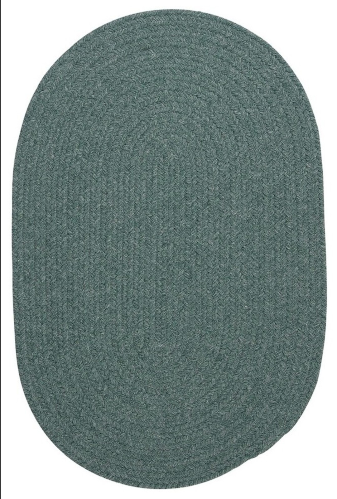 Colonial Mills Solid Teal Braided Oval Rug 8′ x 10′ – Wool Blend, New, MSRP $875