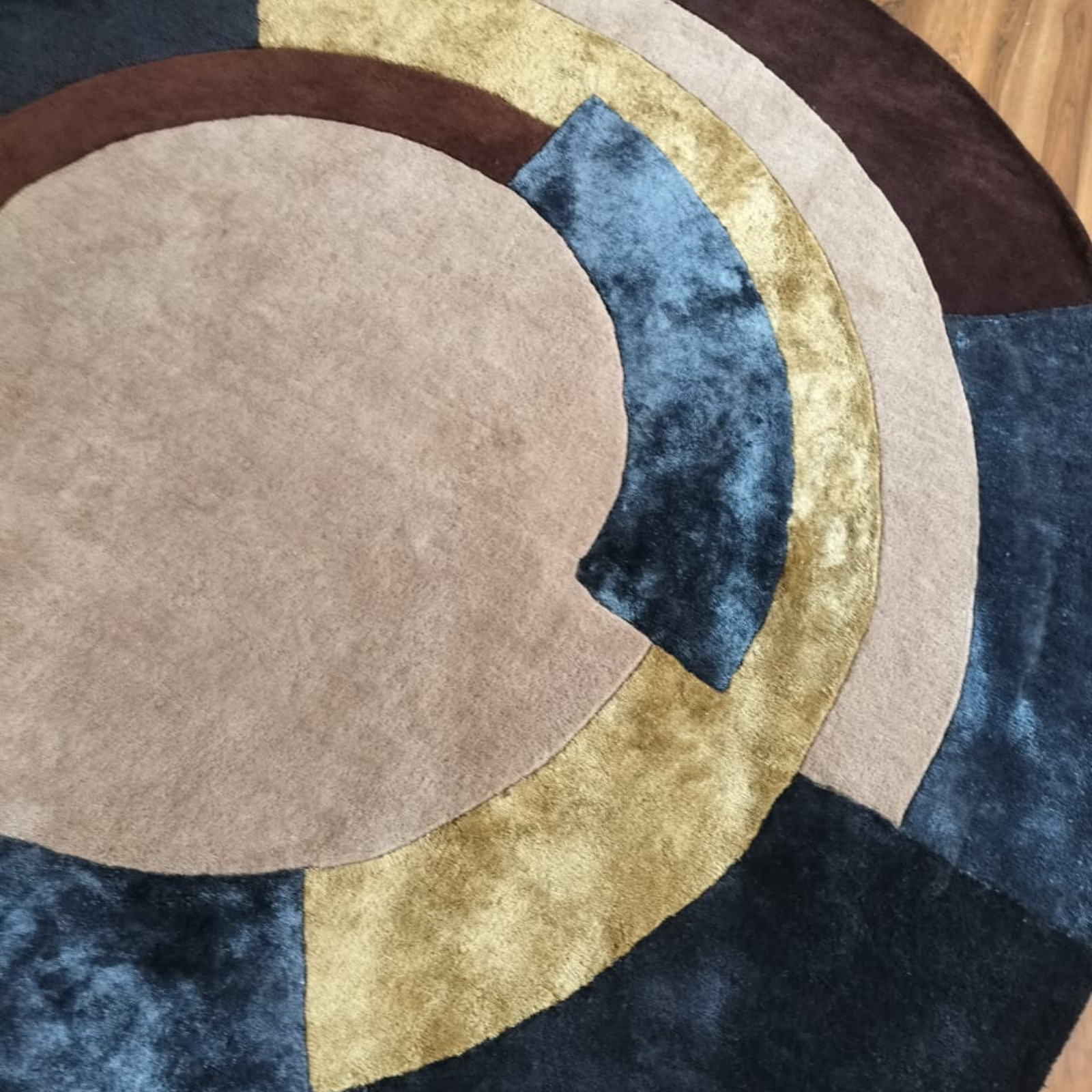 Round Rug, 8 ft Round Rug, Hand Tufted, 9×9 Wool Viscose Carpet, Circle Rug Home