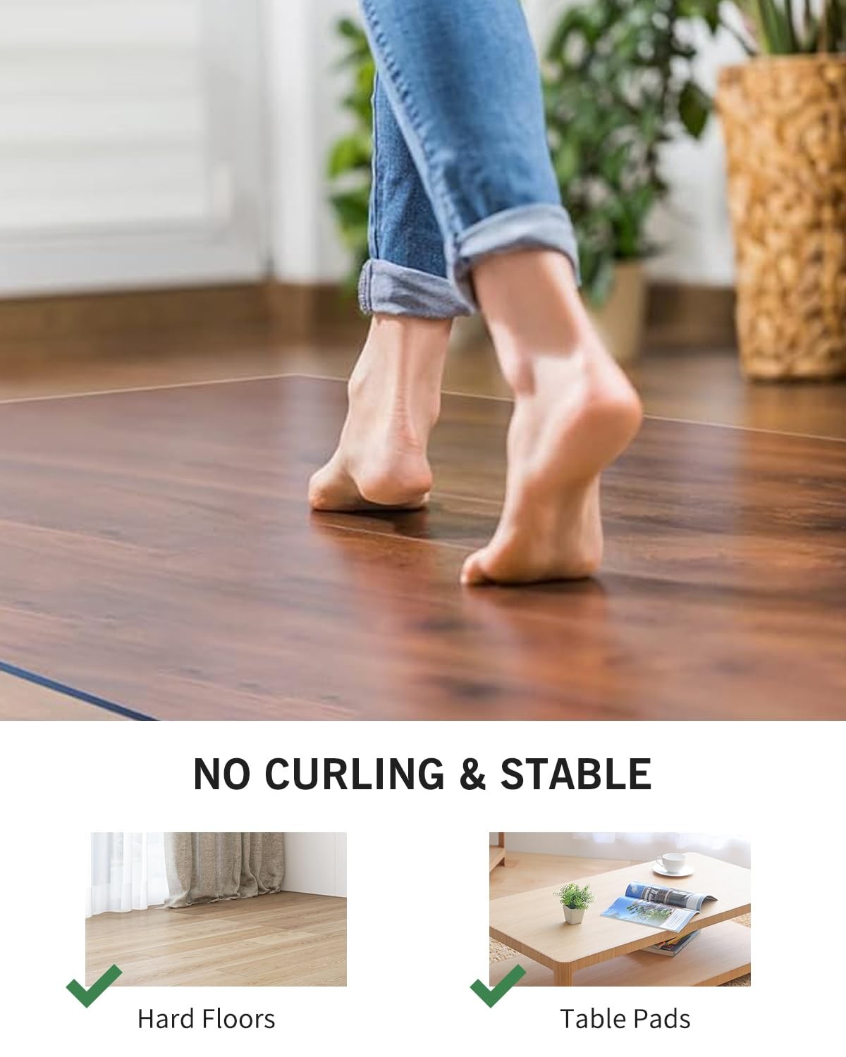 Area Mat for Hard Floor, 3’×5′ Transparent PVC Area Rug for Home, Waterproof …
