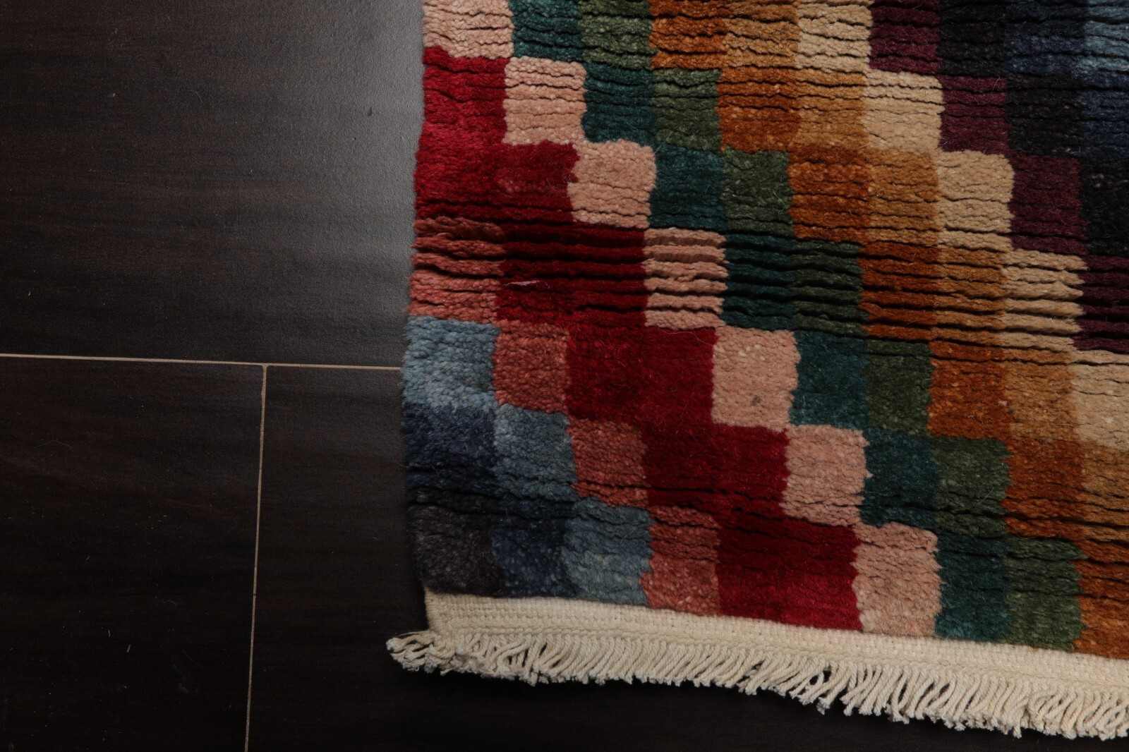 Designer Hand Knotted 100% Wool Contemporary Tibetan Area Rug Red 2’9″ x 12’2″