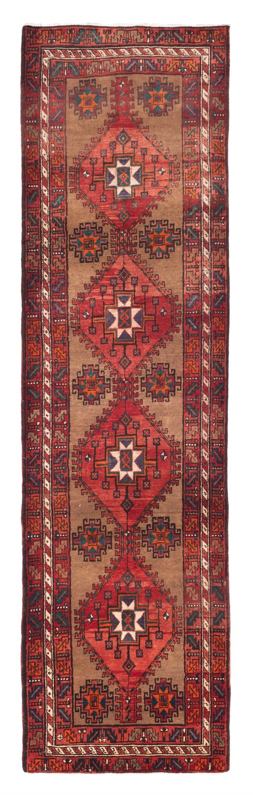 Vintage Hand-knotted Runner Rug 3’8″ x 13’11” Traditional Oriental Wool Carpet